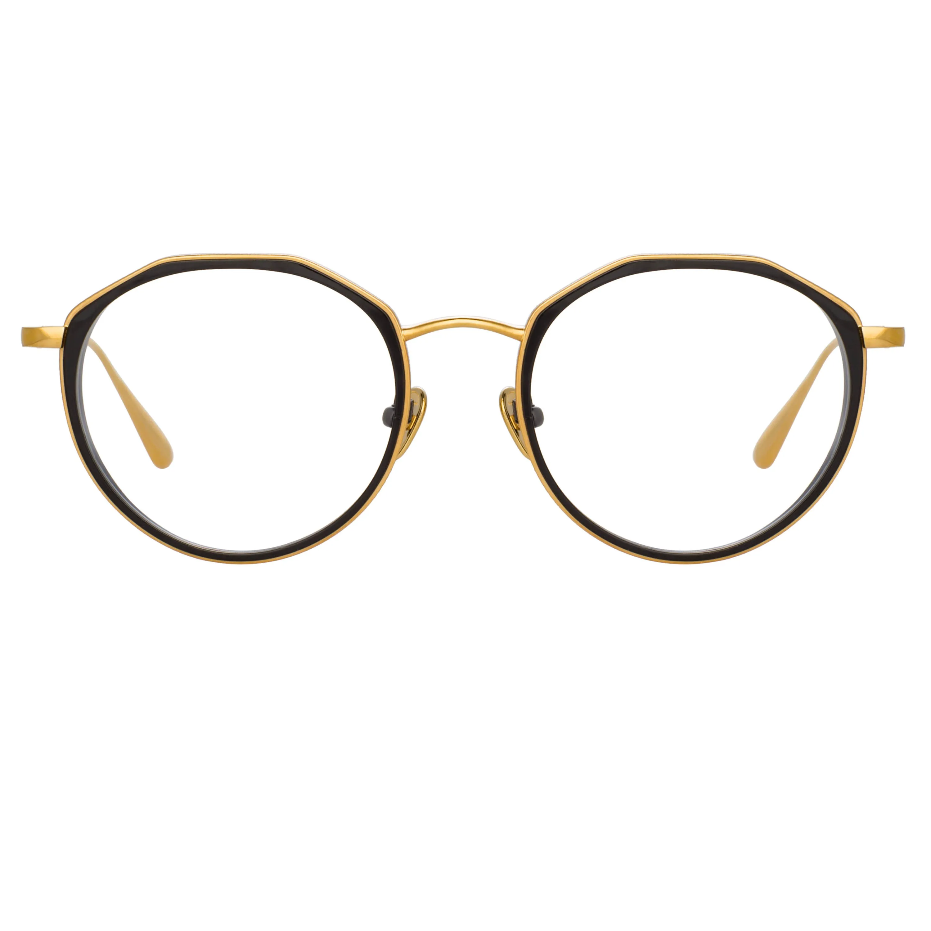 Cesar Angular Optical Frame in Yellow Gold and Black sold by Linda Farrow product image thumbnail 2