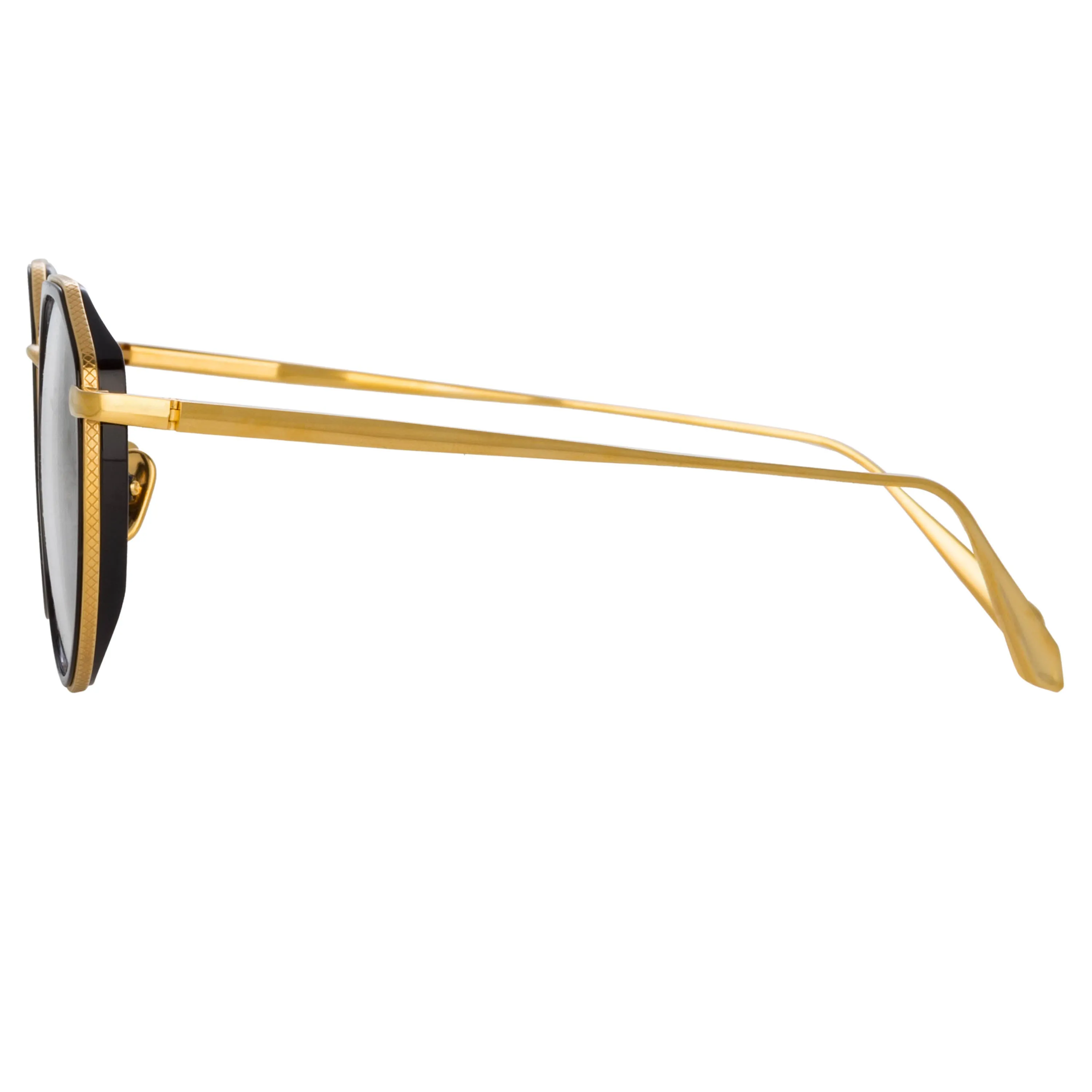 Cesar Angular Optical Frame in Yellow Gold and Black sold by Linda Farrow product image thumbnail 4