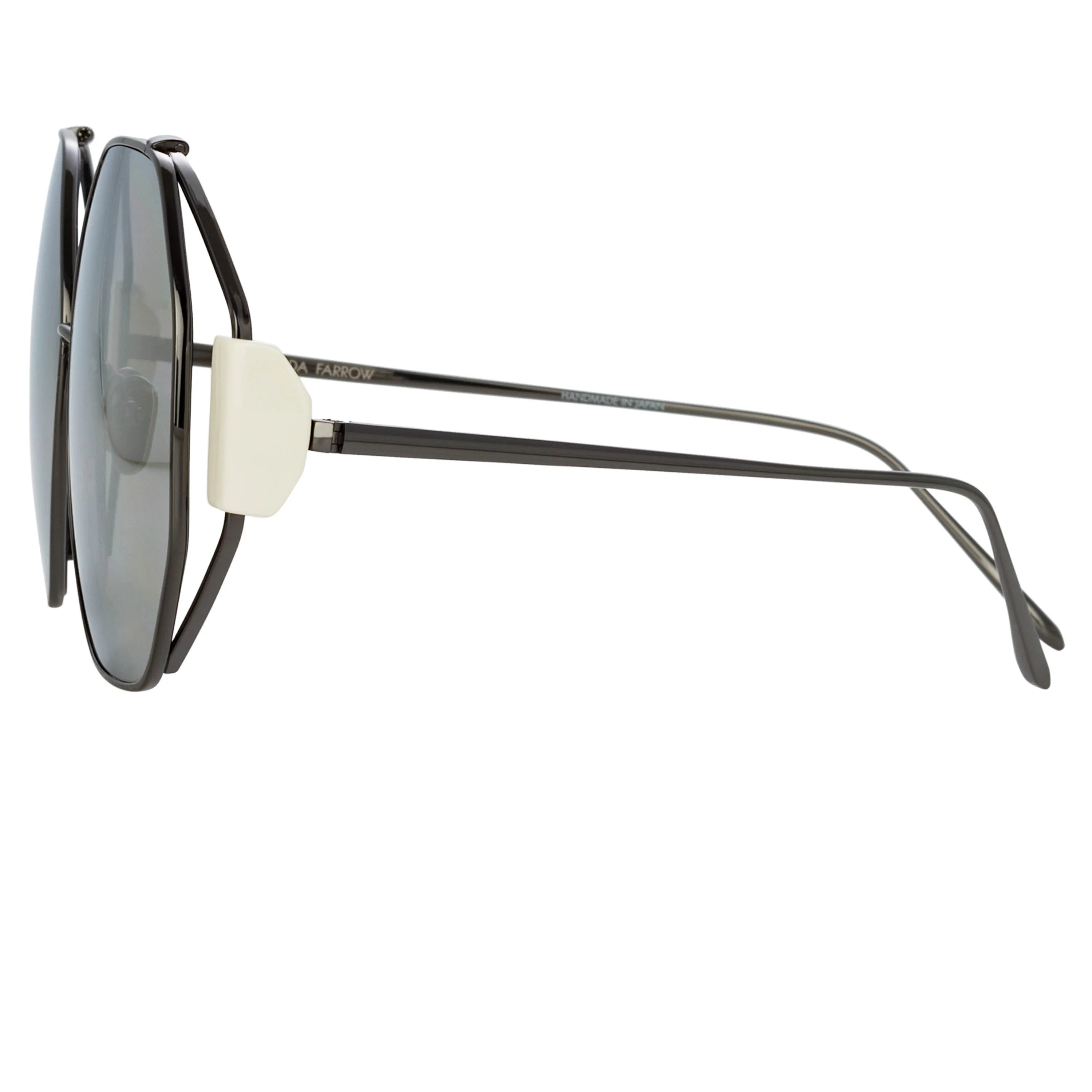 Marie Oversized Sunglasses in Nickel and Platinum sold by Linda Farrow product image thumbnail 4