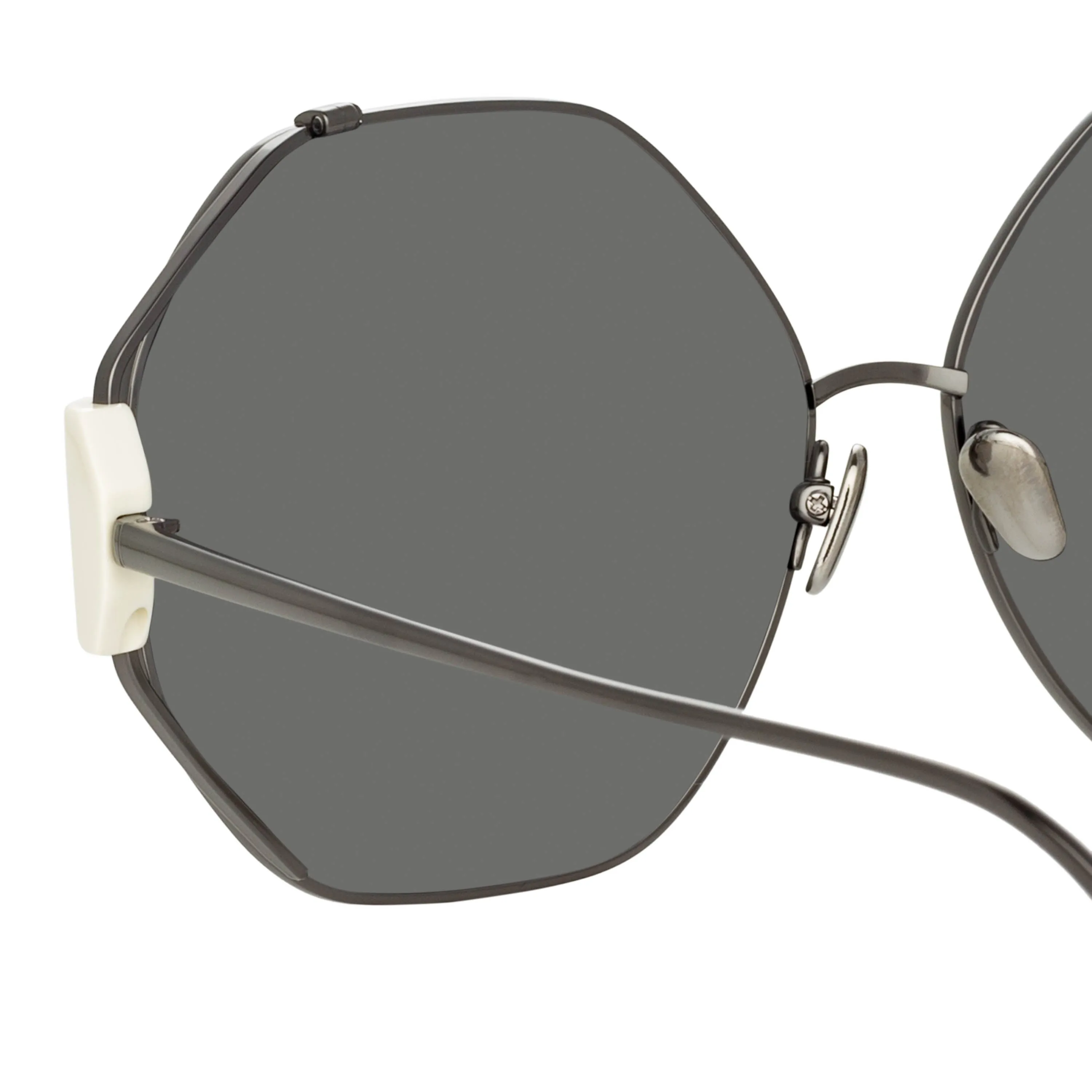 Marie Oversized Sunglasses in Nickel and Platinum sold by Linda Farrow product image thumbnail 5