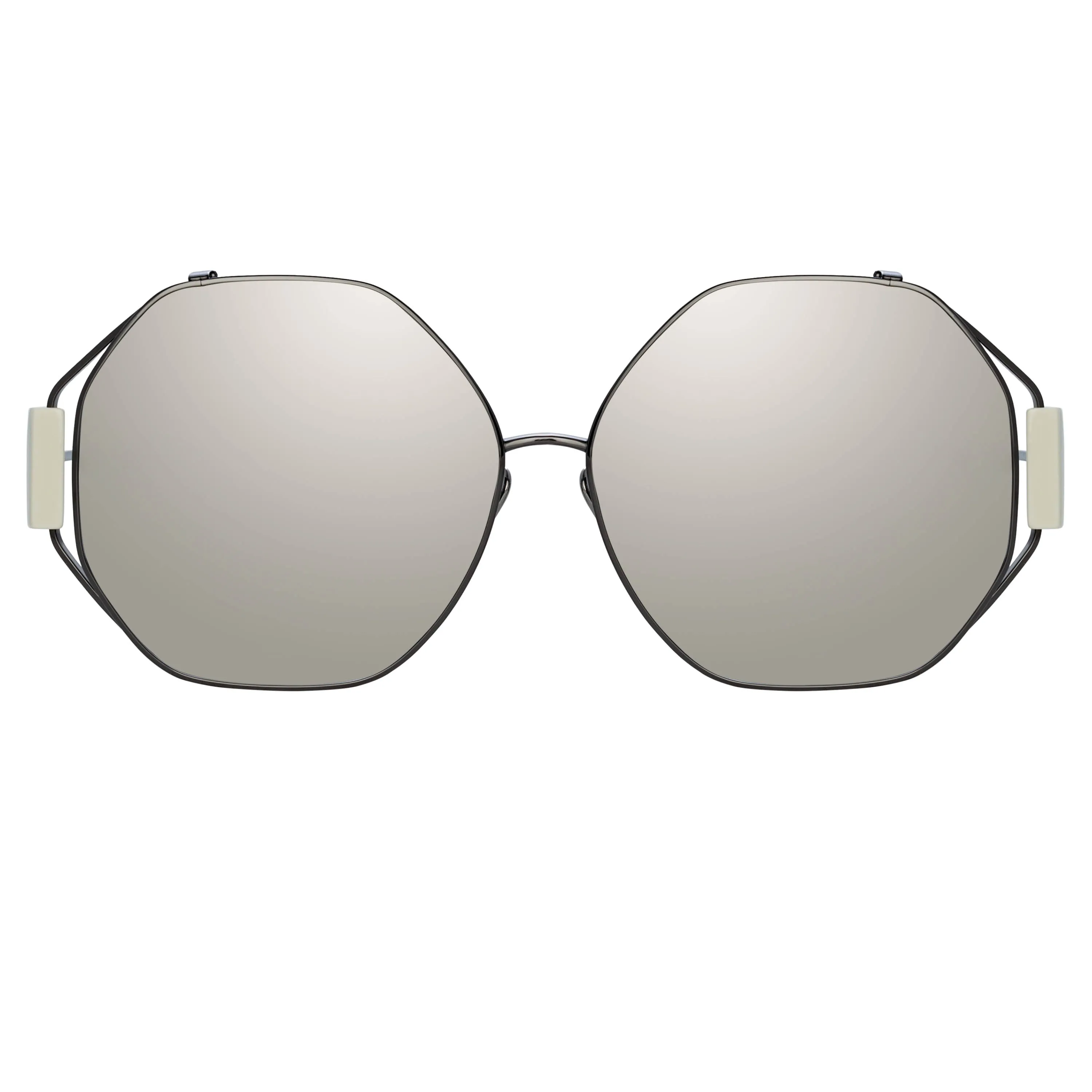 Marie Oversized Sunglasses in Nickel and Platinum sold by Linda Farrow product image thumbnail 2