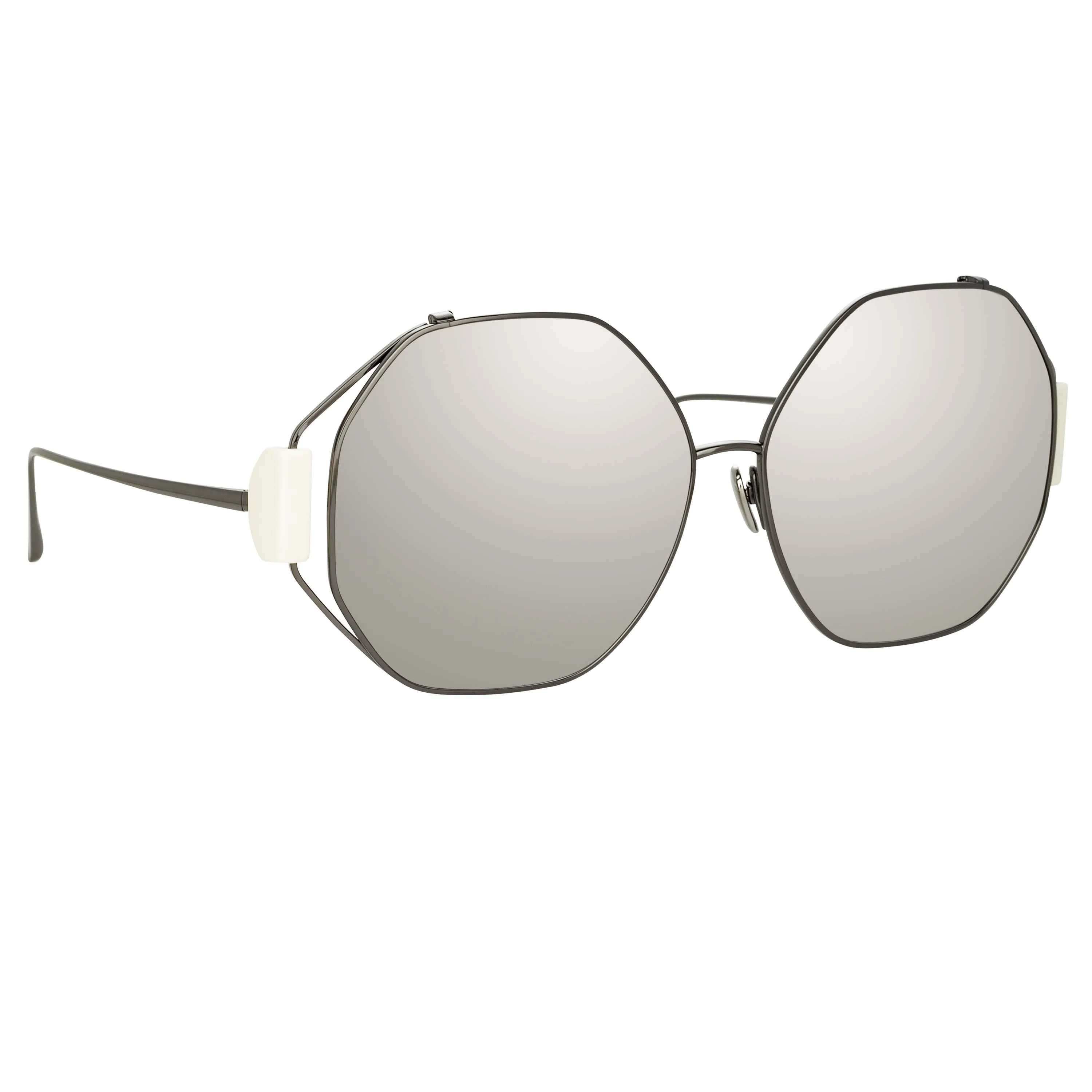 Marie Oversized Sunglasses in Nickel and Platinum sold by Linda Farrow product image thumbnail 3