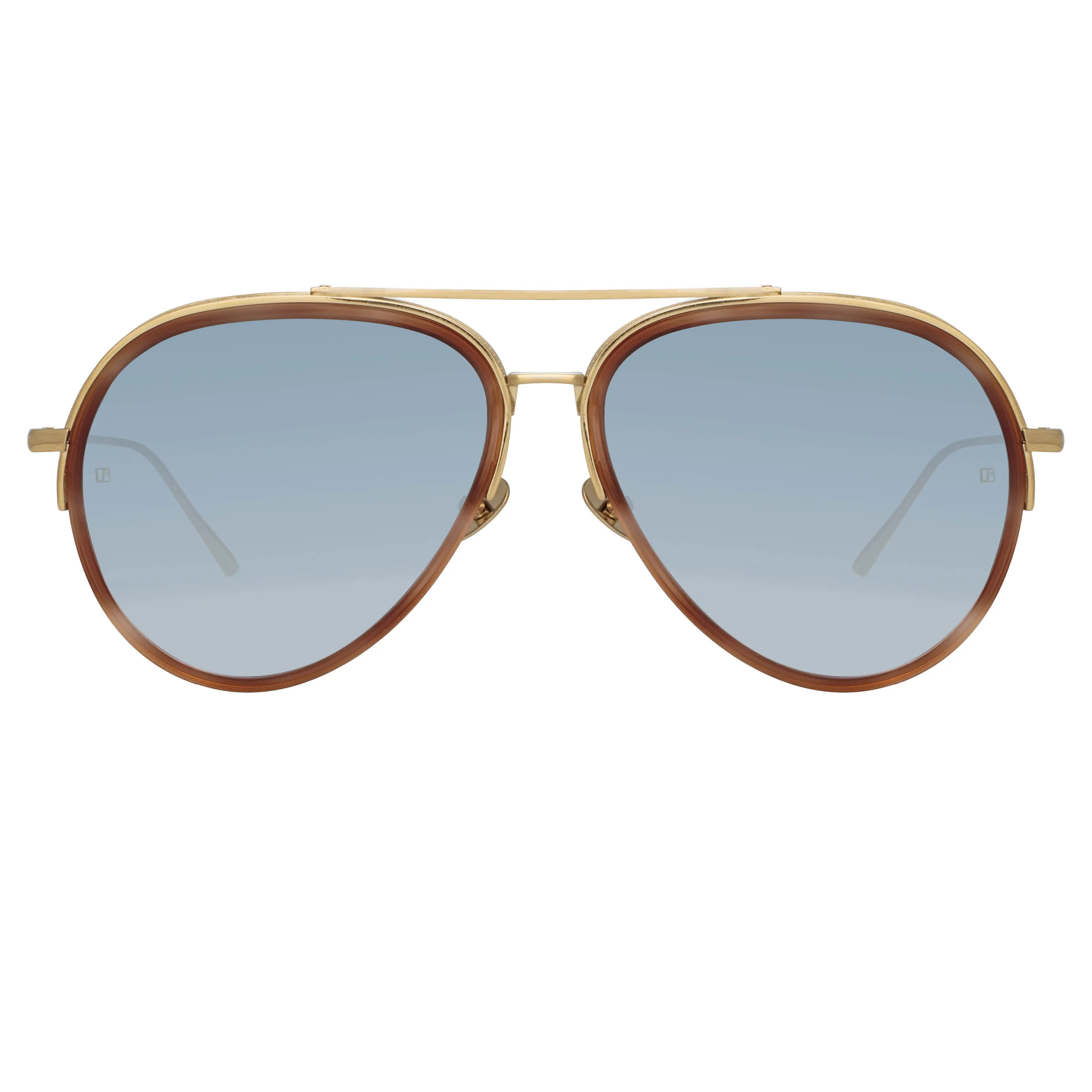 Abel Aviator Sunglasses in Horn (Men's) sold by Linda Farrow