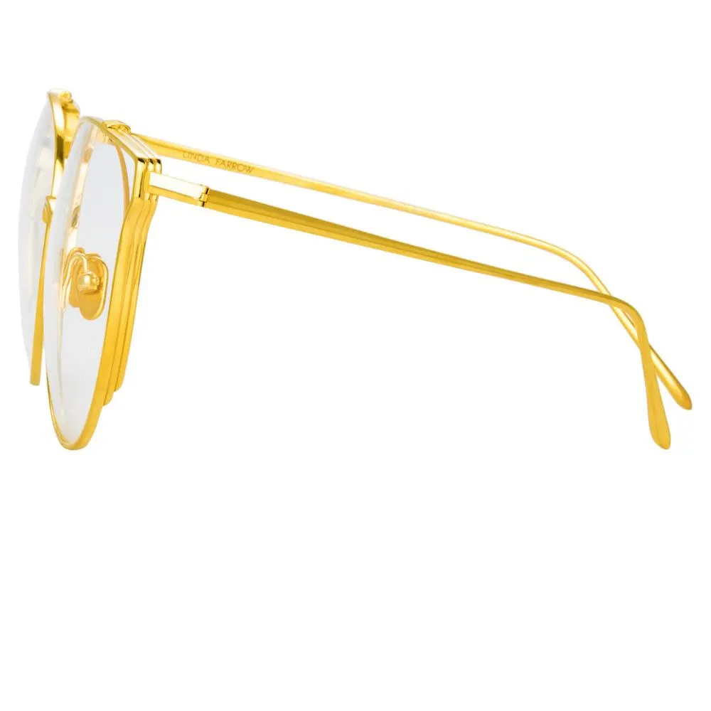 Joanna Oversized Optical Frame in Yellow Gold sold by Linda Farrow product image thumbnail 4