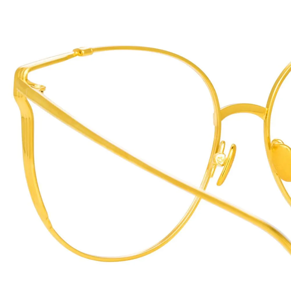 Joanna Oversized Optical Frame in Yellow Gold sold by Linda Farrow product image thumbnail 5