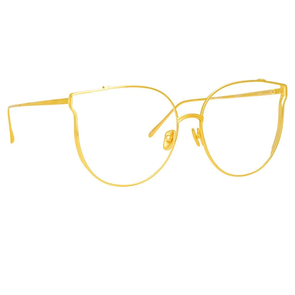 Joanna Oversized Optical Frame in Yellow Gold sold by Linda Farrow product image thumbnail 3