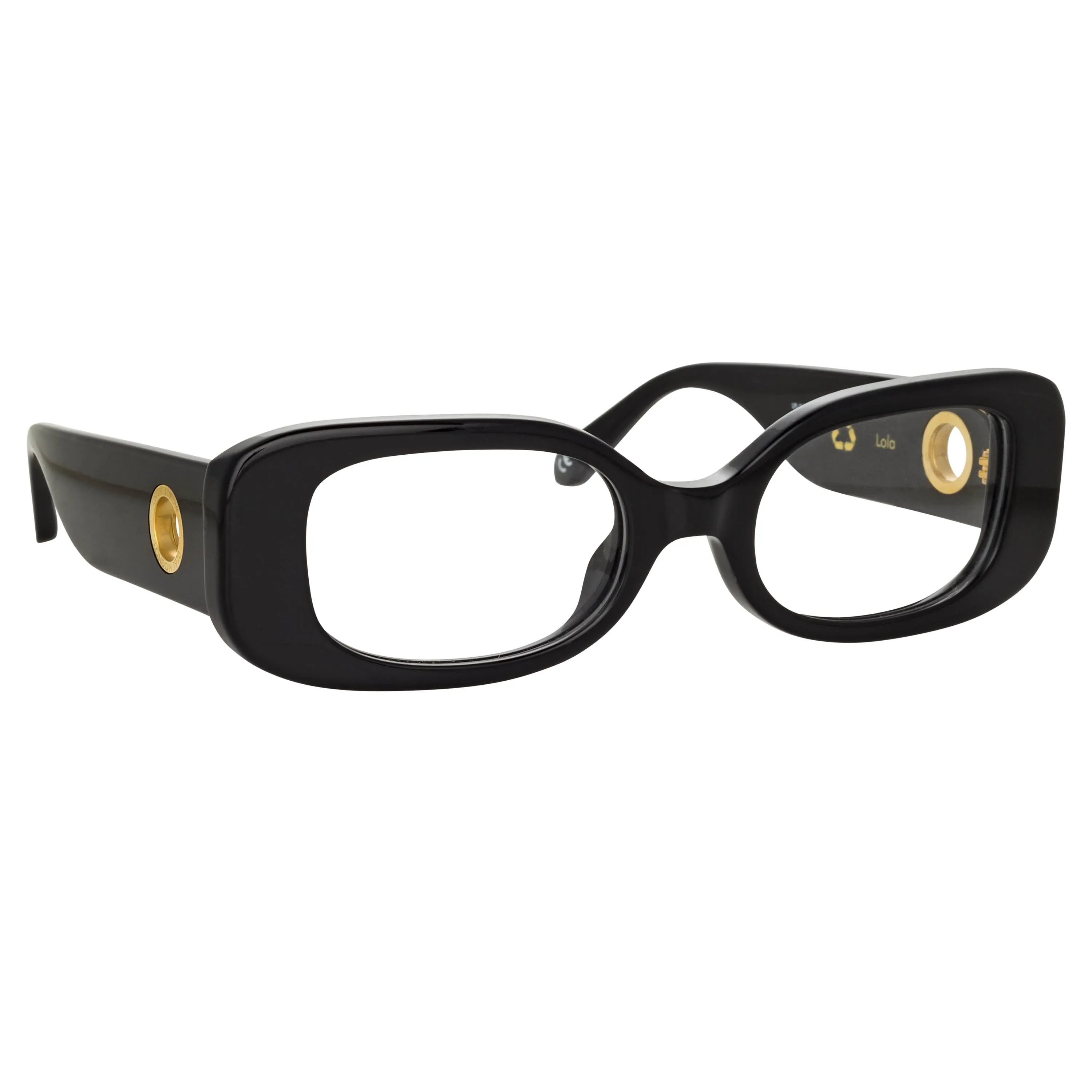 Lola Rectangular Optical Frame in Black sold by Linda Farrow product image thumbnail 3