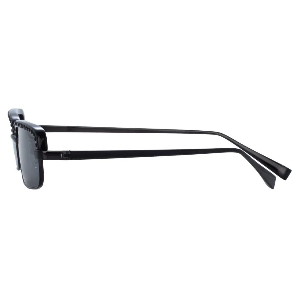 The Attico Dana Rectangular Sunglasses in Black sold by Linda Farrow product image thumbnail 3