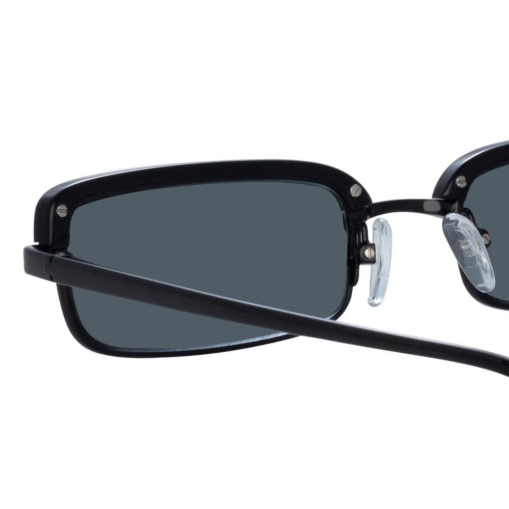 The Attico Dana Rectangular Sunglasses in Black sold by Linda Farrow product image thumbnail 4