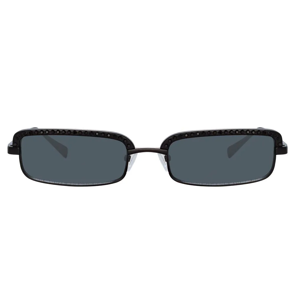 The Attico Dana Rectangular Sunglasses in Black sold by Linda Farrow product image thumbnail 2