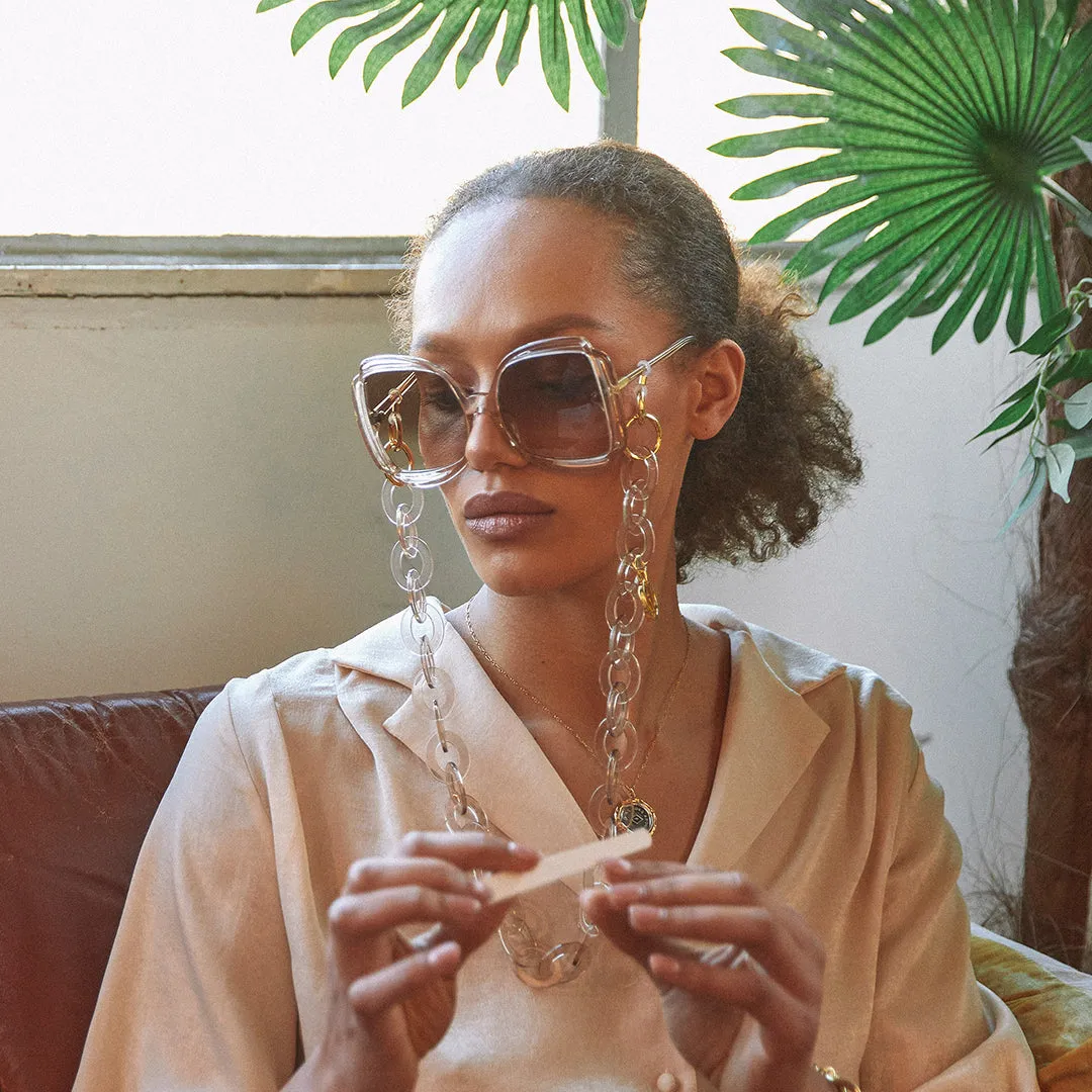 Valentina Squared Sunglasses in Orange sold by Linda Farrow product image thumbnail 5