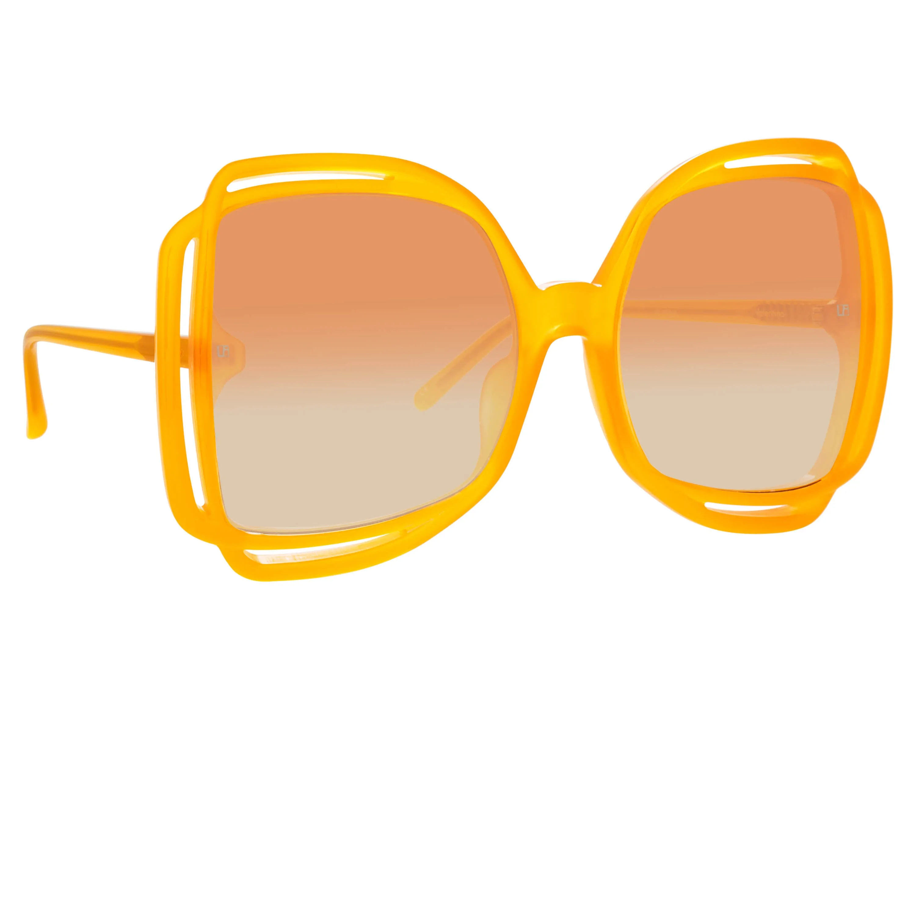 Valentina Squared Sunglasses in Orange sold by Linda Farrow product image thumbnail 2