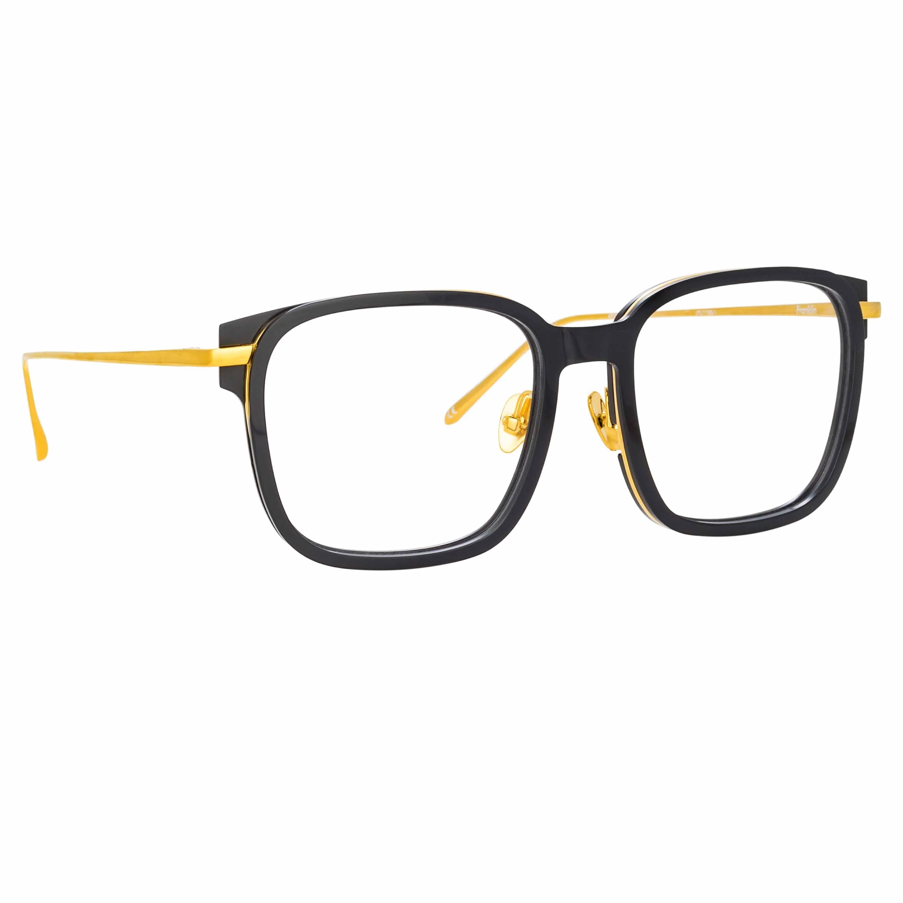 Franklin Optical Rectangular Frame in Black and Yellow Gold sold by Linda Farrow product image thumbnail 3