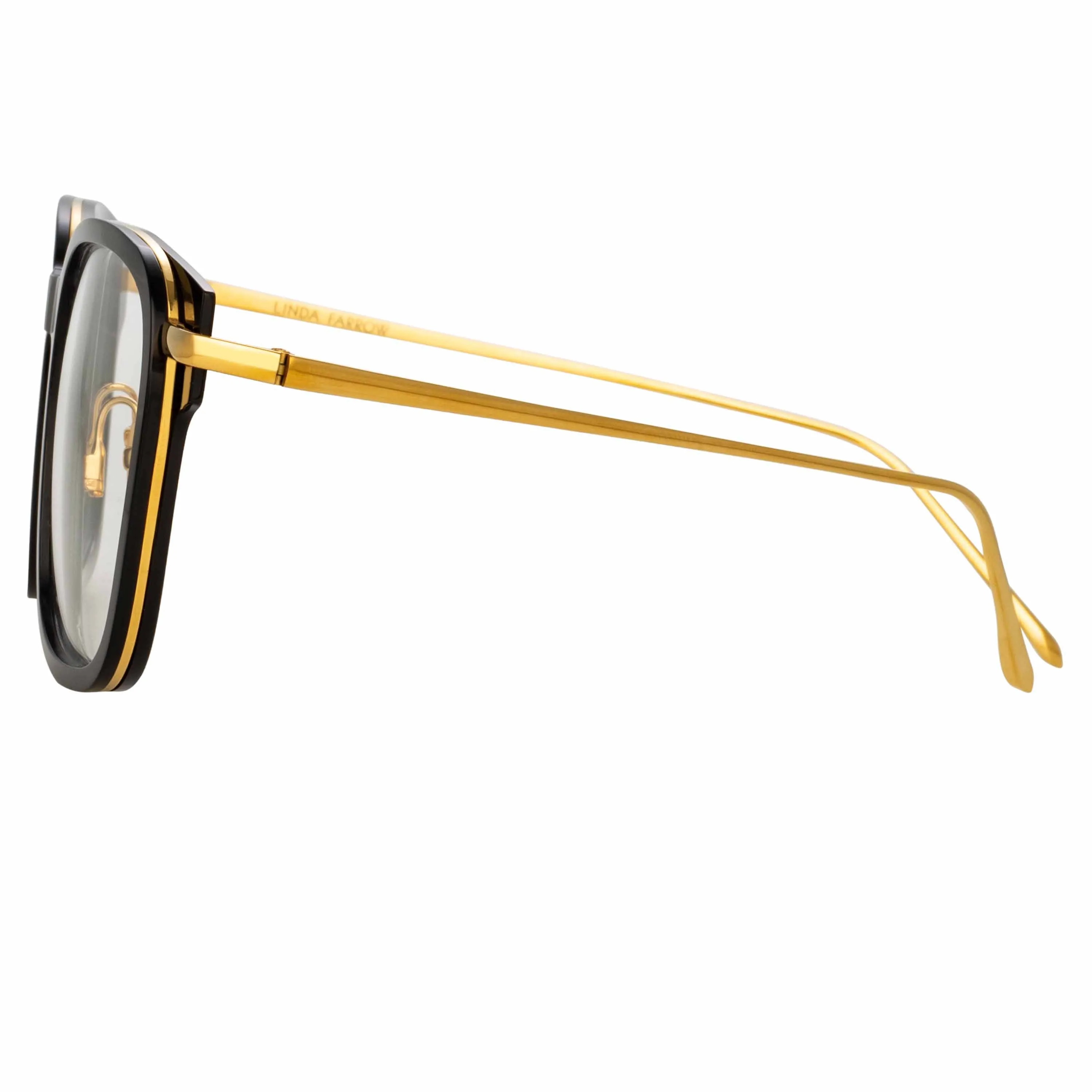 Franklin Optical Rectangular Frame in Black and Yellow Gold sold by Linda Farrow product image thumbnail 4