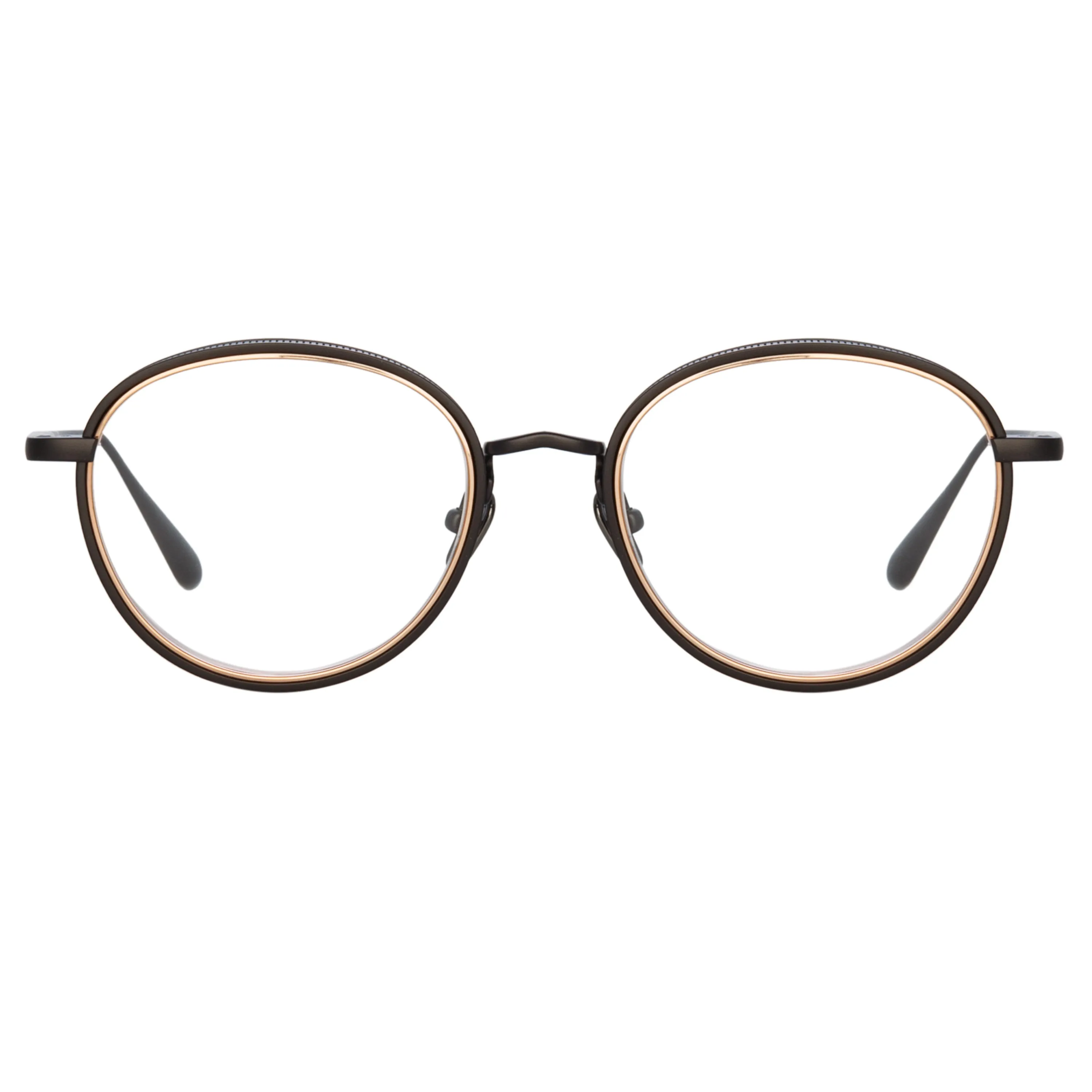 Moss Oval Optical Frame in Matt Nickel sold by Linda Farrow product image thumbnail 2