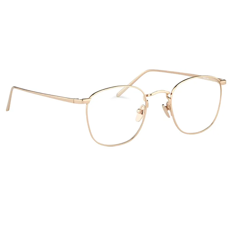 The Simon | Square Optical Frame in Rose Gold (C8) sold by Linda Farrow