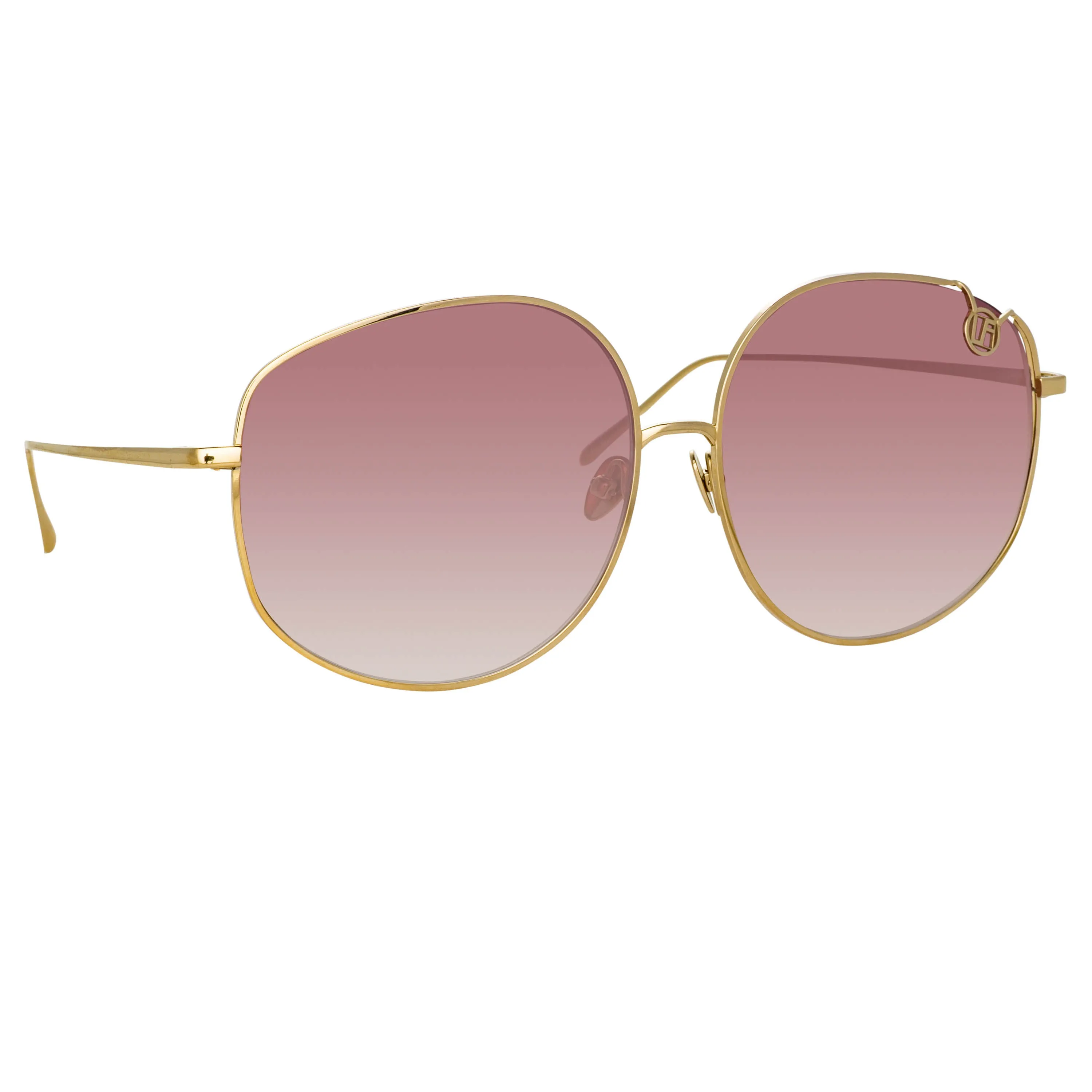 Marisa Oversized Sunglasses in Light Gold and Burgundy sold by Linda Farrow product image thumbnail 2