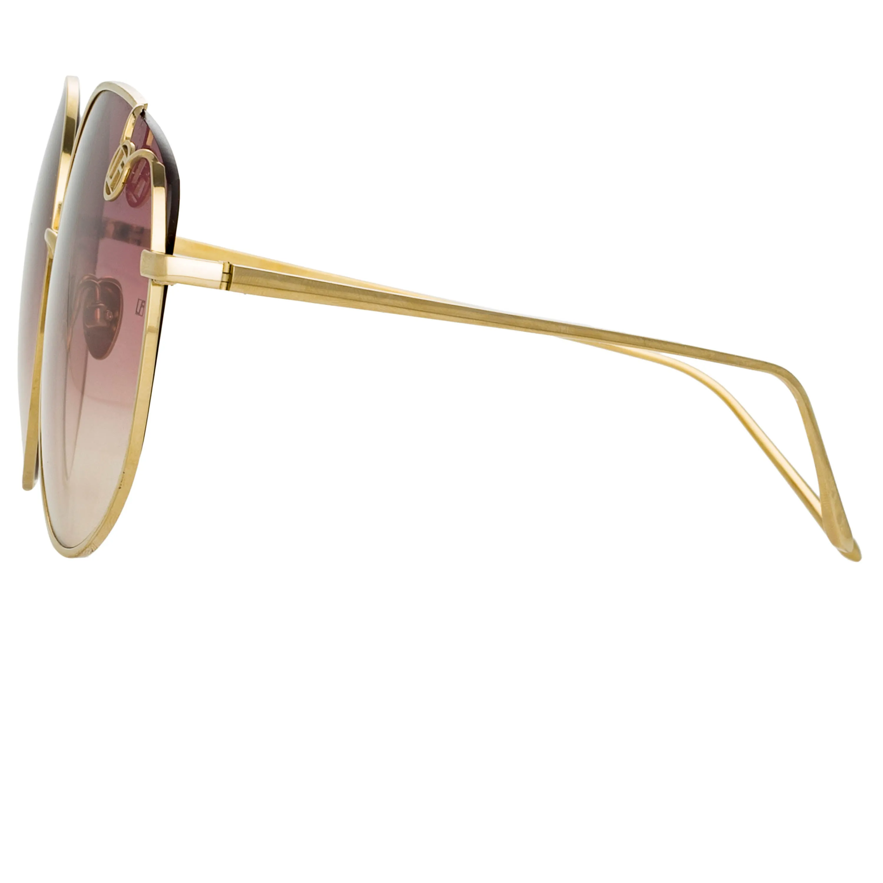 Marisa Oversized Sunglasses in Light Gold and Burgundy sold by Linda Farrow product image thumbnail 3