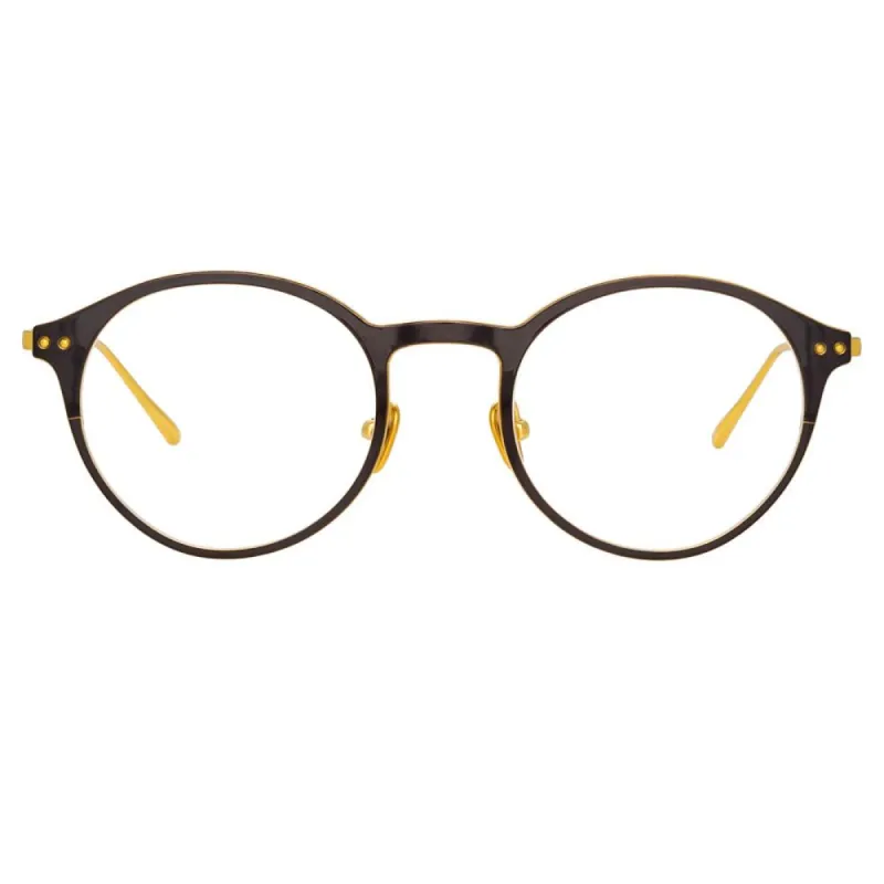 Lee Oval Optical Frame in Black sold by Linda Farrow