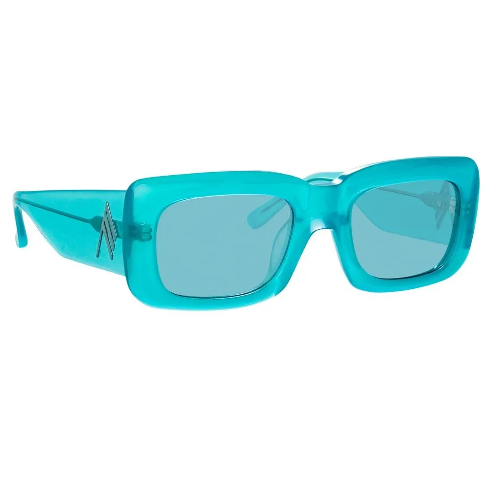 The Attico Marfa Rectangular Sunglasses in Mint sold by Linda Farrow product image thumbnail 3