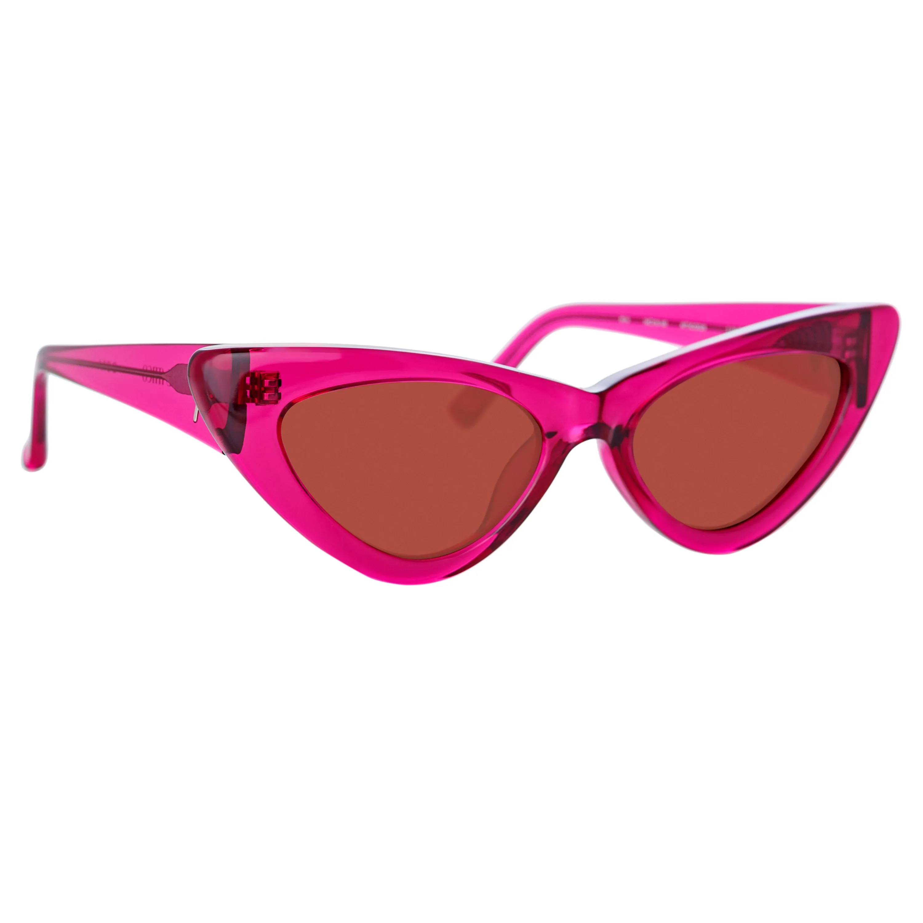 The Attico Dora Cat Eye Sunglasses in Maroon sold by Linda Farrow