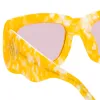 The Attico Marfa Rectangular Sunglasses in Yellow Marble sold by Linda Farrow