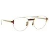 Nico Squared Optical Frame in Light Gold and Tortoiseshell (Men's) sold by Linda Farrow