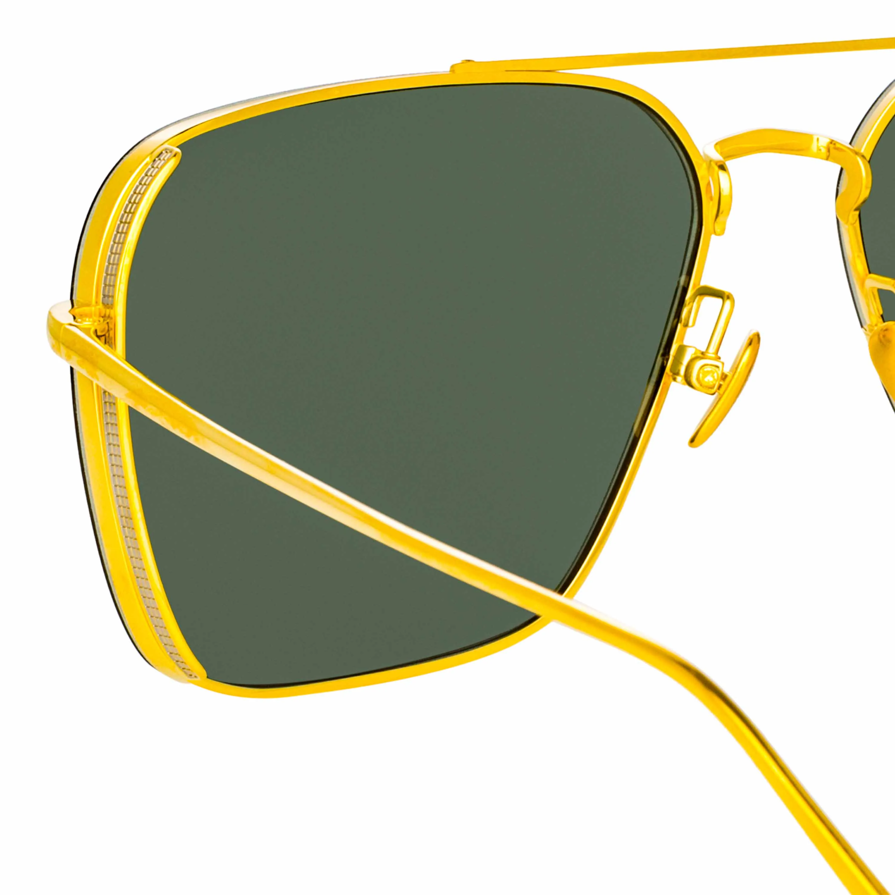 The Asher | Asher Aviator Sunglasses in Yellow Gold Frame (C1) sold by Linda Farrow product image thumbnail 4