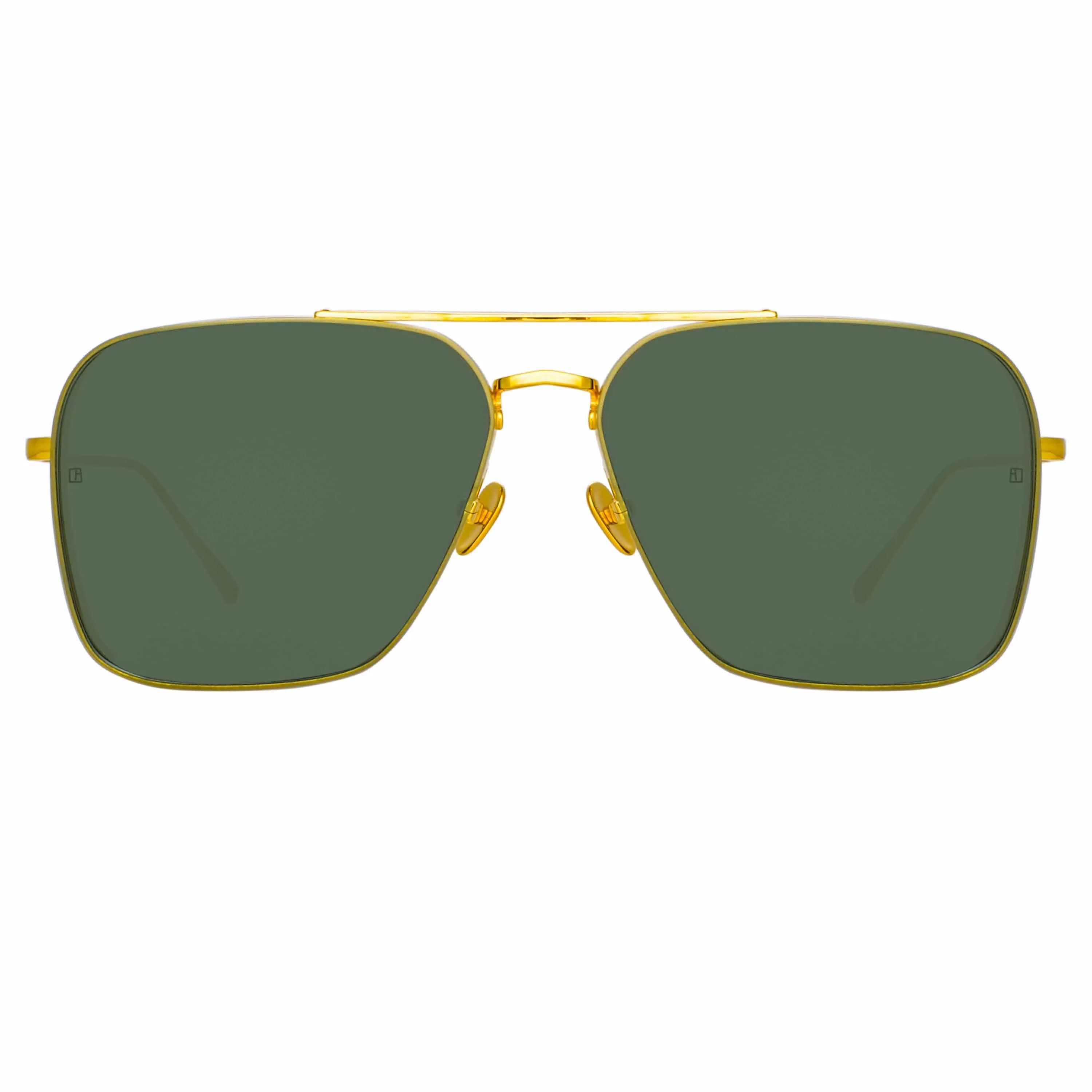 The Asher | Asher Aviator Sunglasses in Yellow Gold Frame (C1) sold by Linda Farrow