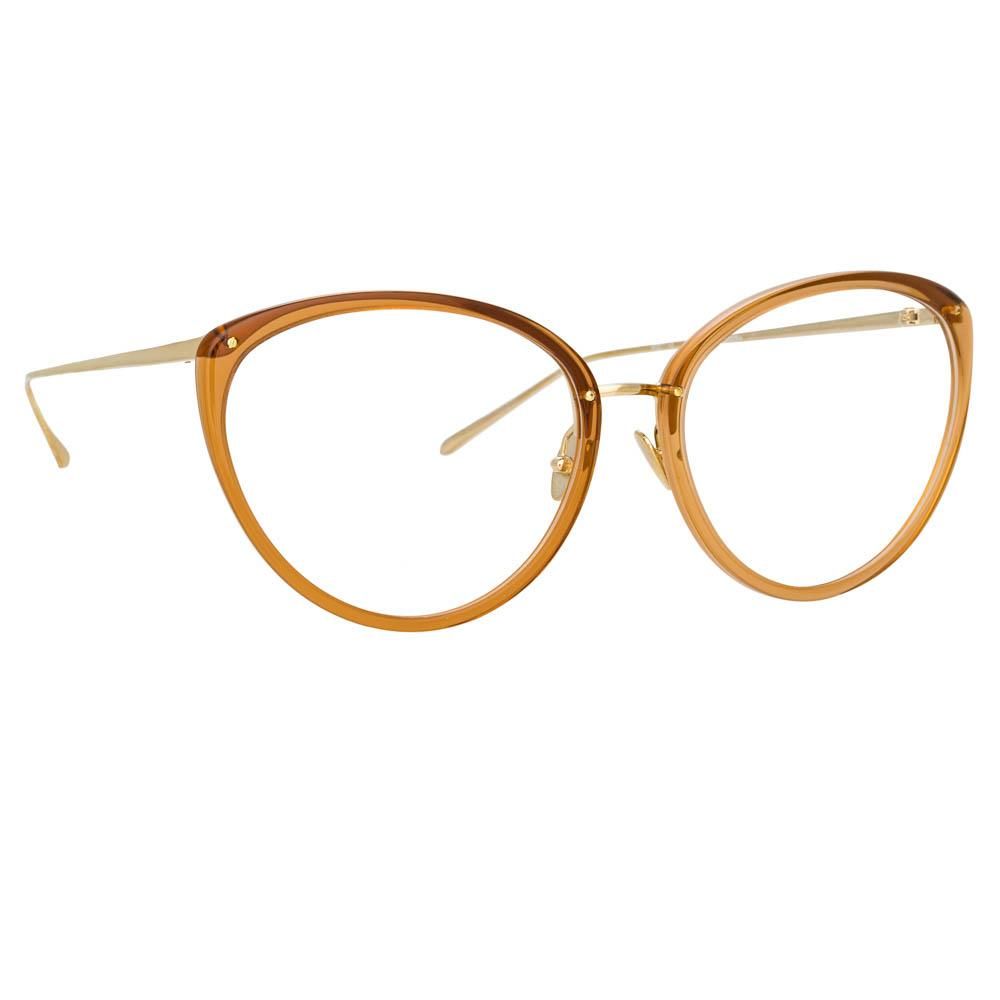 Angelica Cat Eye Optical Frame in Brown sold by Linda Farrow product image thumbnail 2