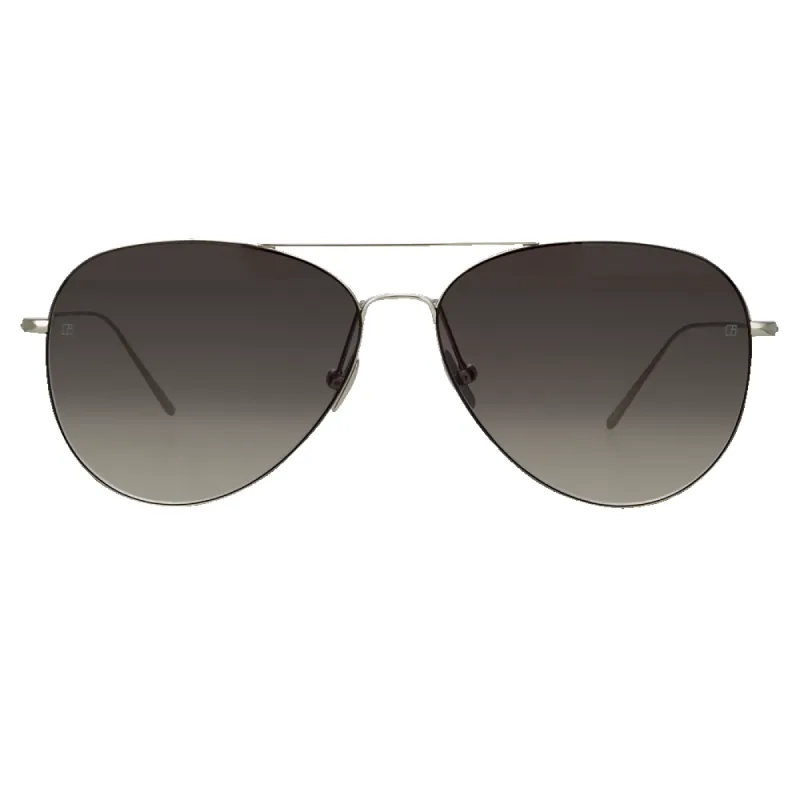 Lloyds Aviator Sunglasses in White Gold sold by Linda Farrow