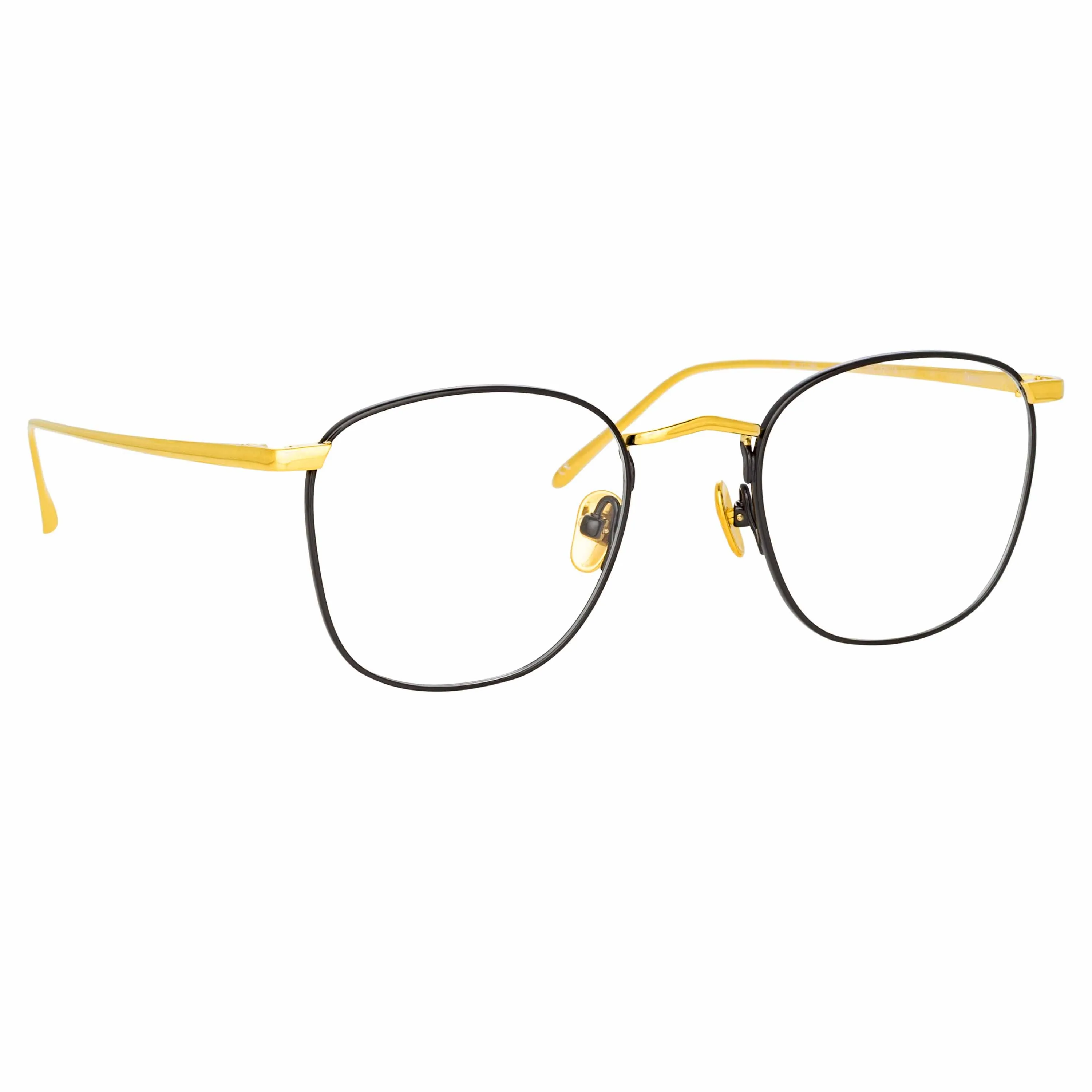 The Simon | Square Optical Frame in Yellow Gold and Black (C18) sold by Linda Farrow product image thumbnail 4