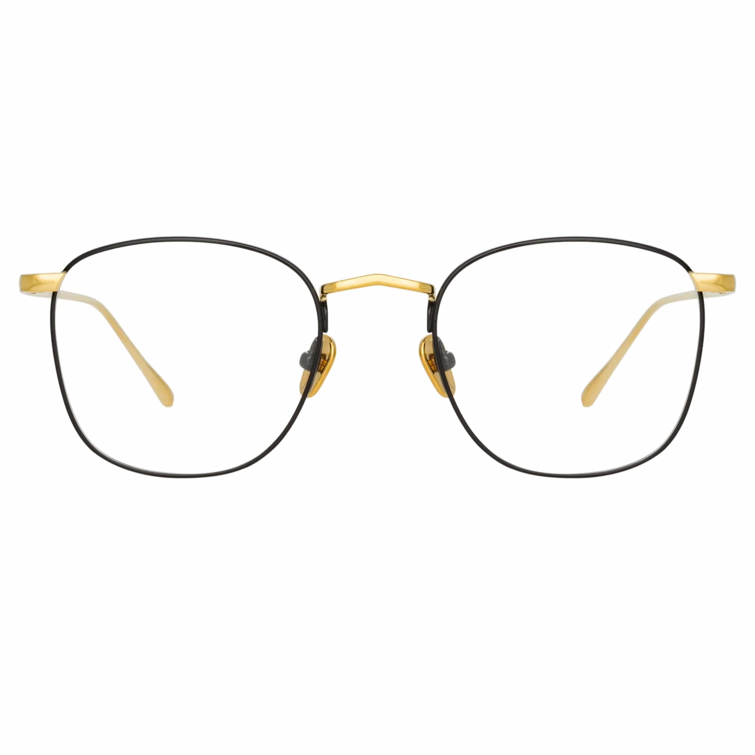 The Simon | Square Optical Frame in Yellow Gold and Black (C18) sold by Linda Farrow product image thumbnail 2