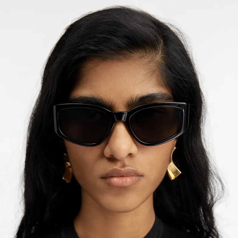 Gala Cat Eye Sunglasses in Black by Jacquemus sold by Linda Farrow