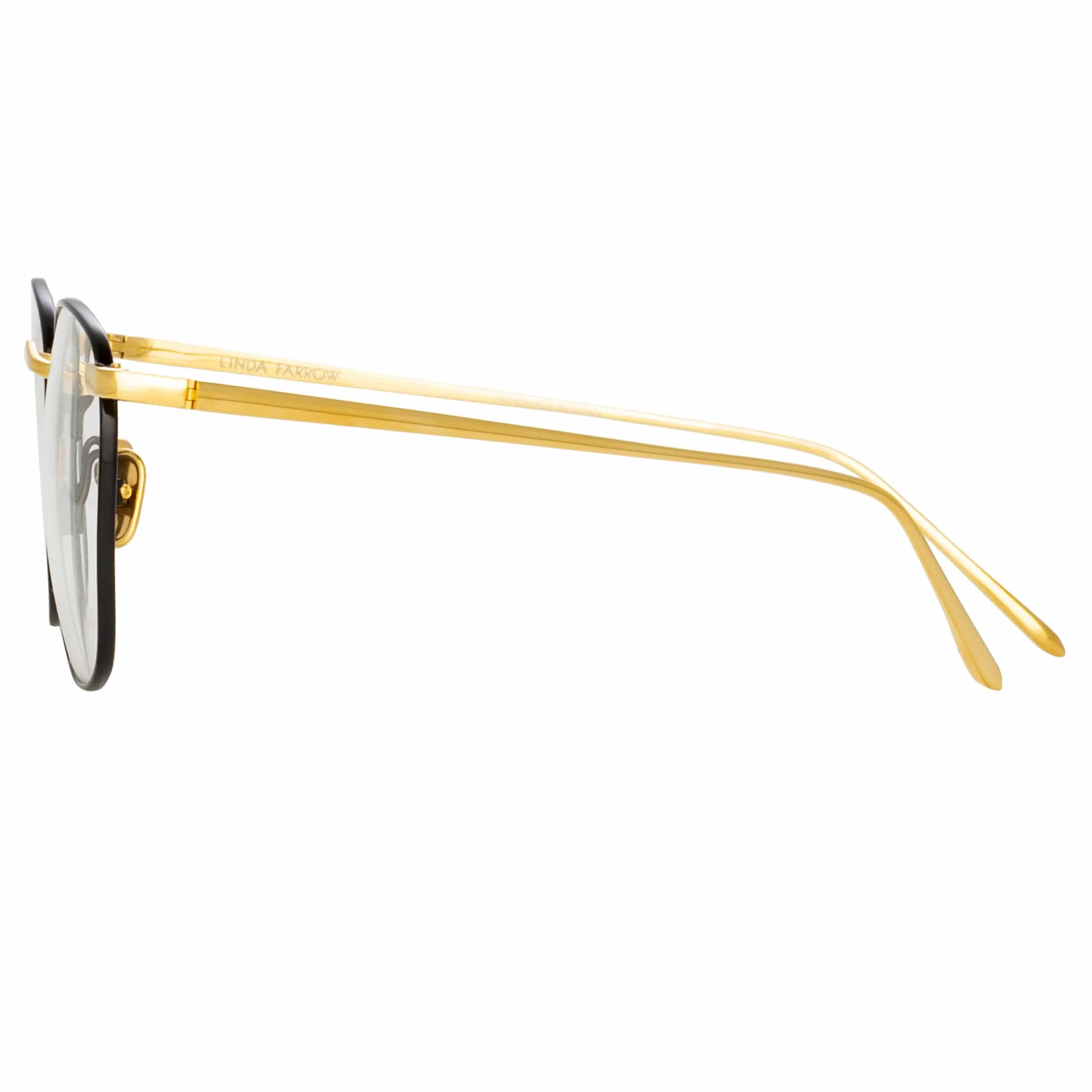 The Simon | Square Optical Frame in Yellow Gold and Black (C18) sold by Linda Farrow product image thumbnail 5