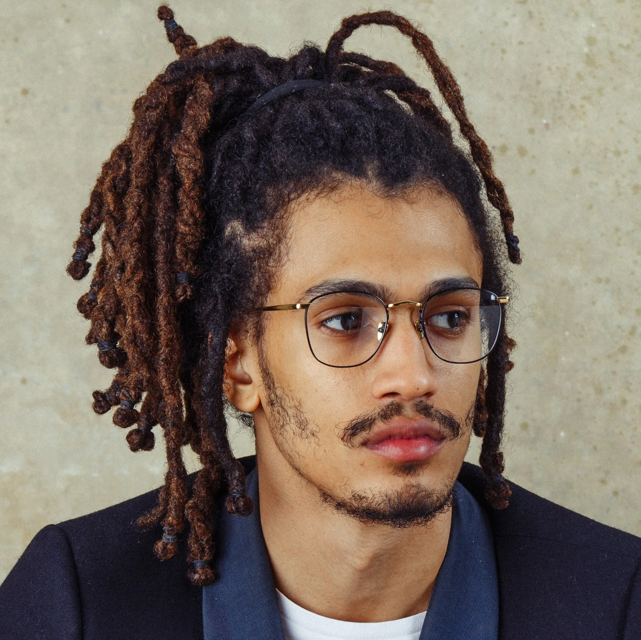 The Simon | Square Optical Frame in Yellow Gold and Black (C18) sold by Linda Farrow product image thumbnail 3