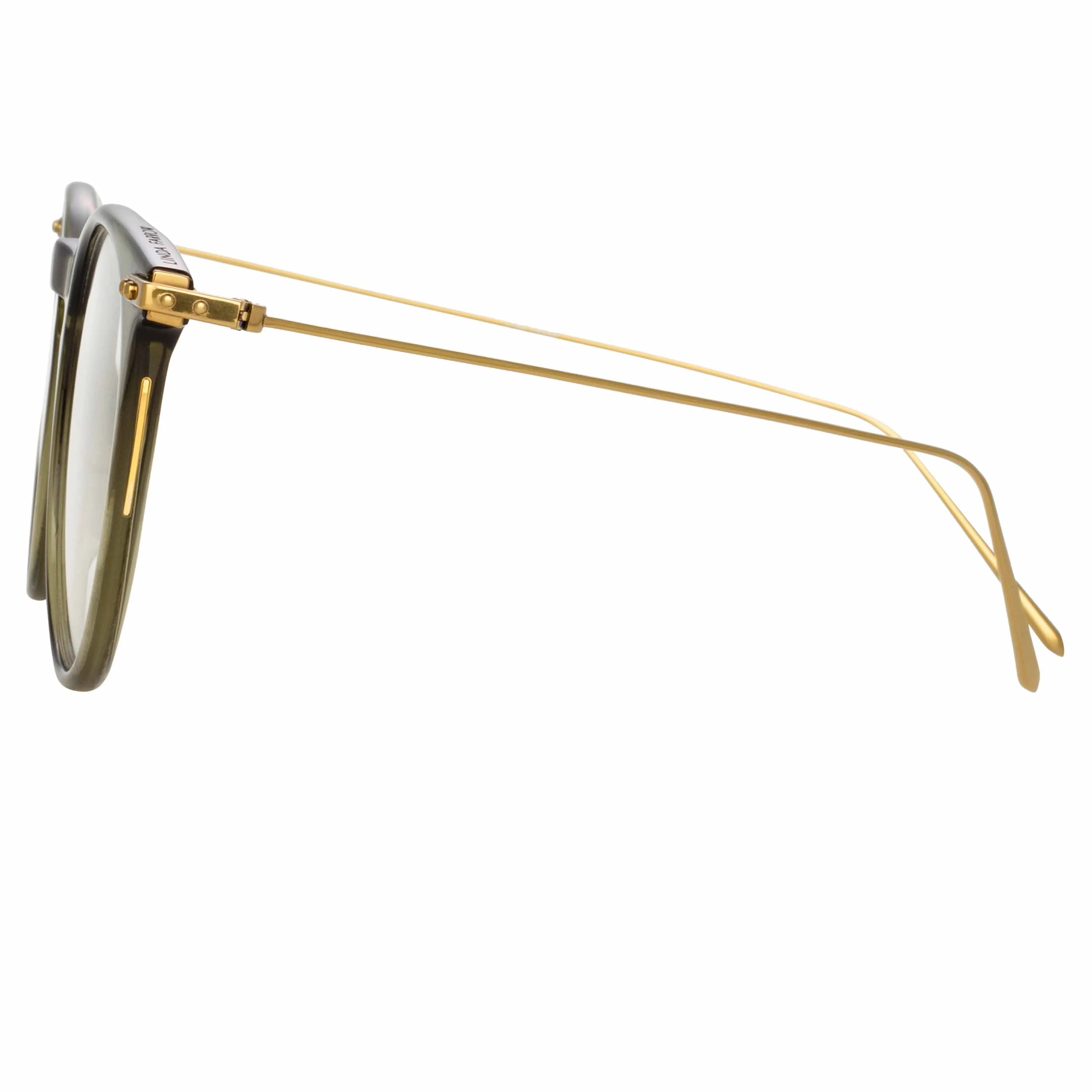 Ellis A Oval Optical Frame in Green sold by Linda Farrow product image thumbnail 3