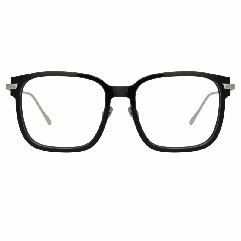 Franklin Optical Rectangular Frame in Black and White Gold sold by Linda Farrow