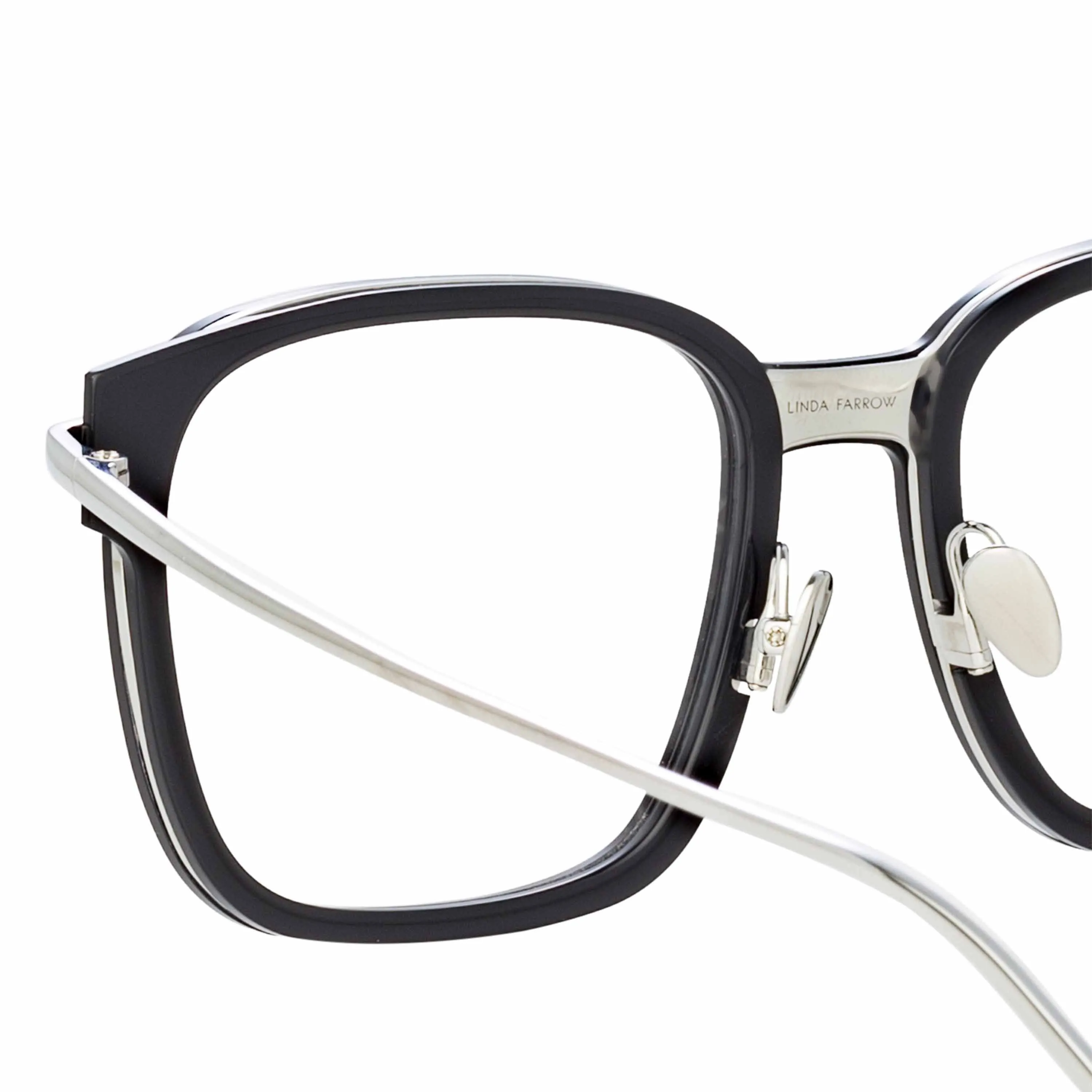 Franklin Optical Rectangular Frame in Black and White Gold sold by Linda Farrow product image thumbnail 5