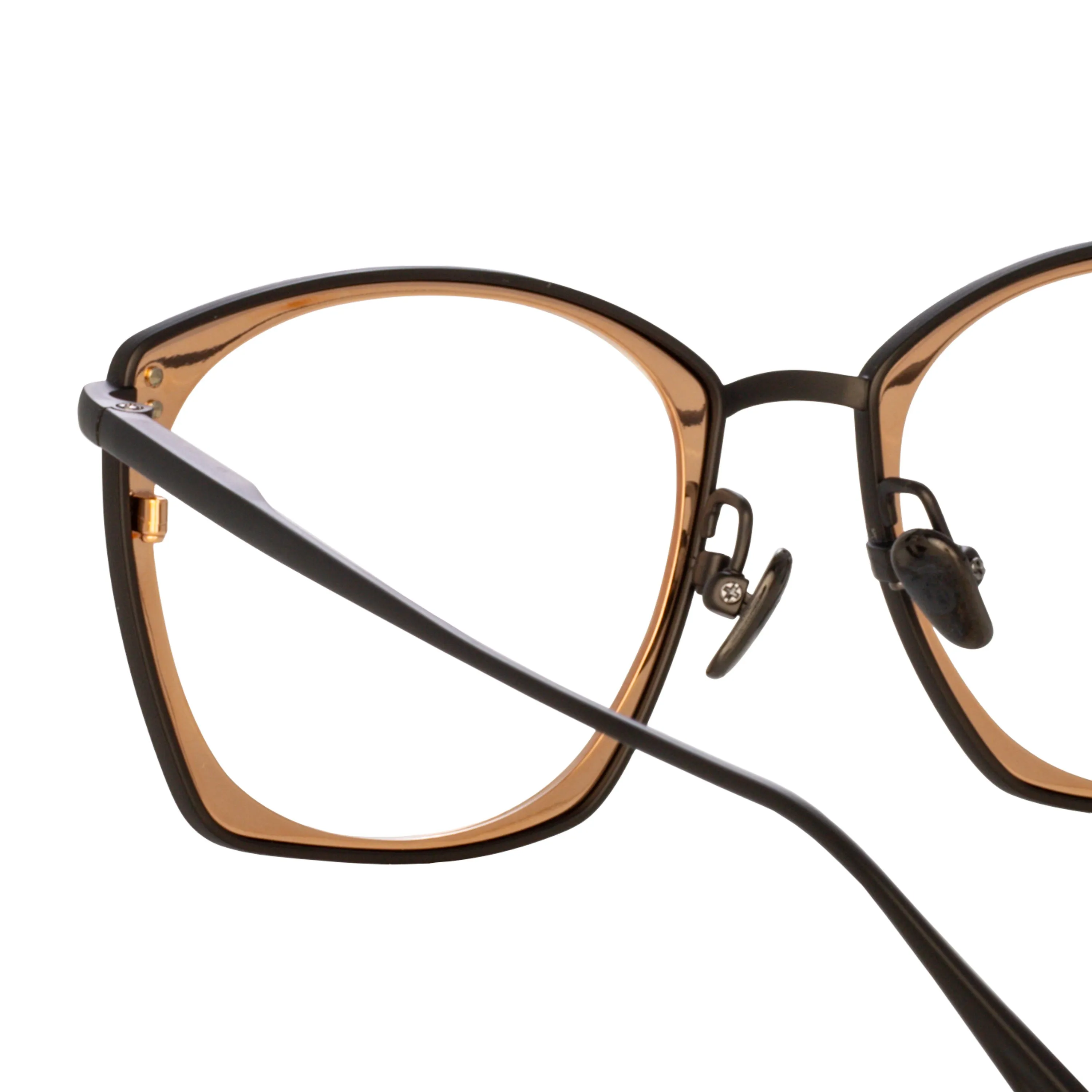 Men's Milo Square Optical Frame in Nickel and Rose Gold sold by Linda Farrow product image thumbnail 5