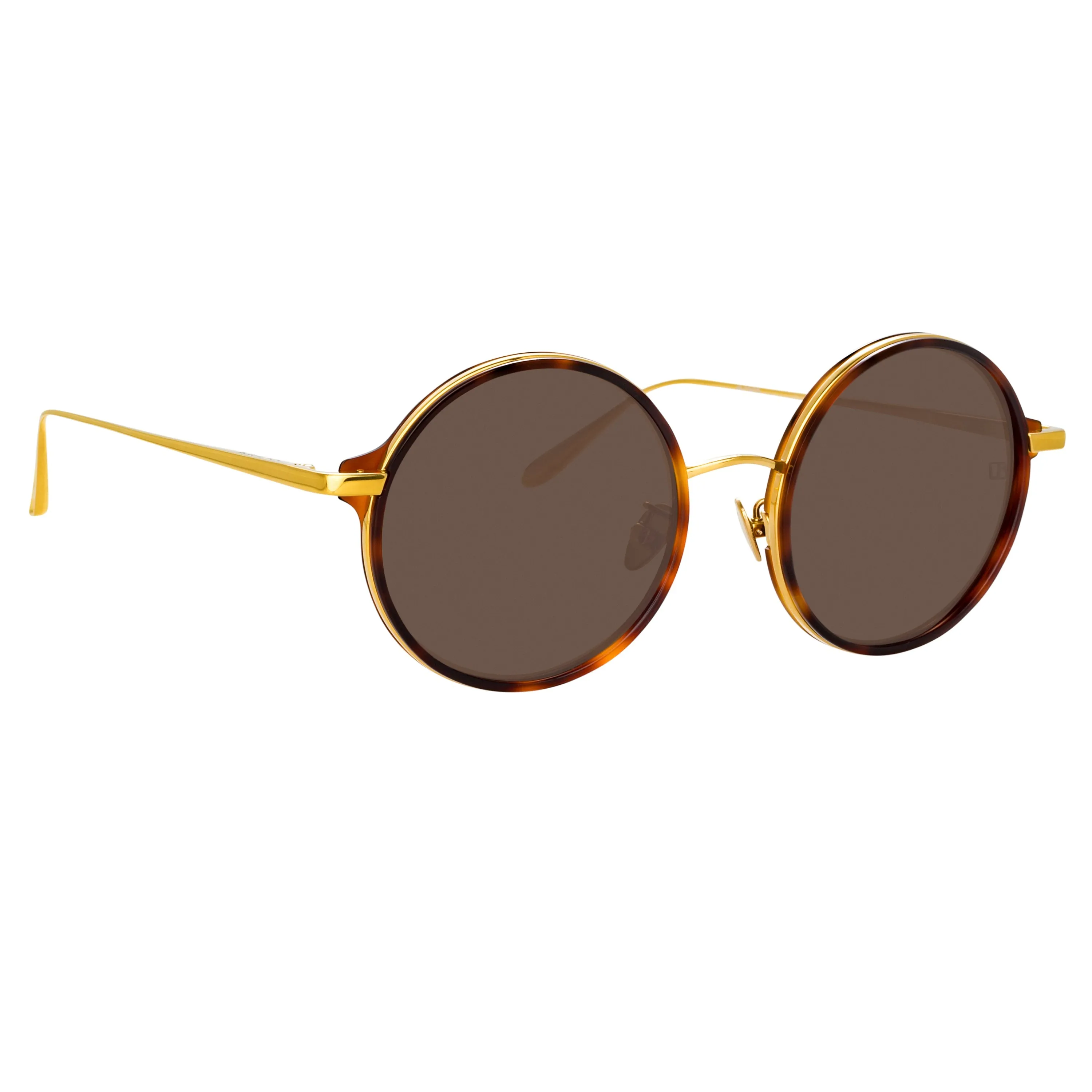 Bara Round Sunglasses in Tortoiseshell sold by Linda Farrow product image thumbnail 2