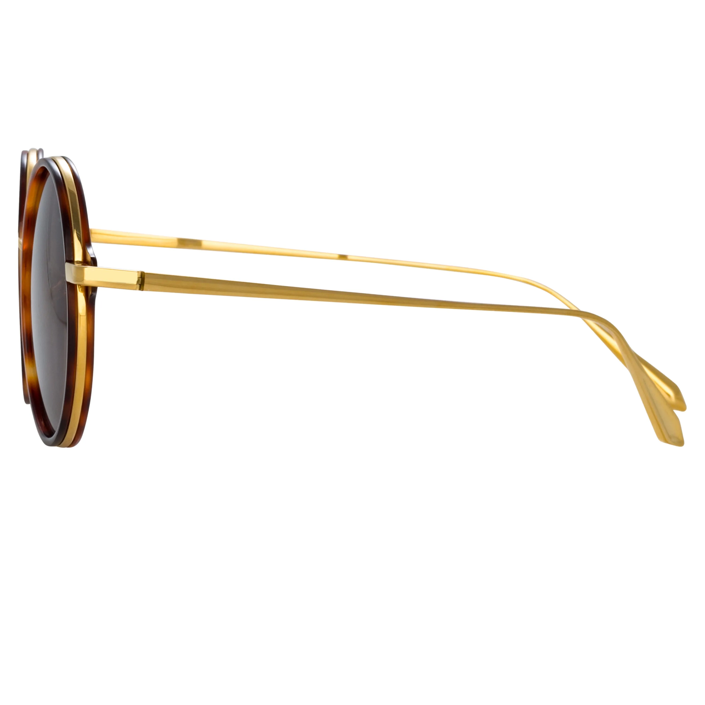 Bara Round Sunglasses in Tortoiseshell sold by Linda Farrow product image thumbnail 3