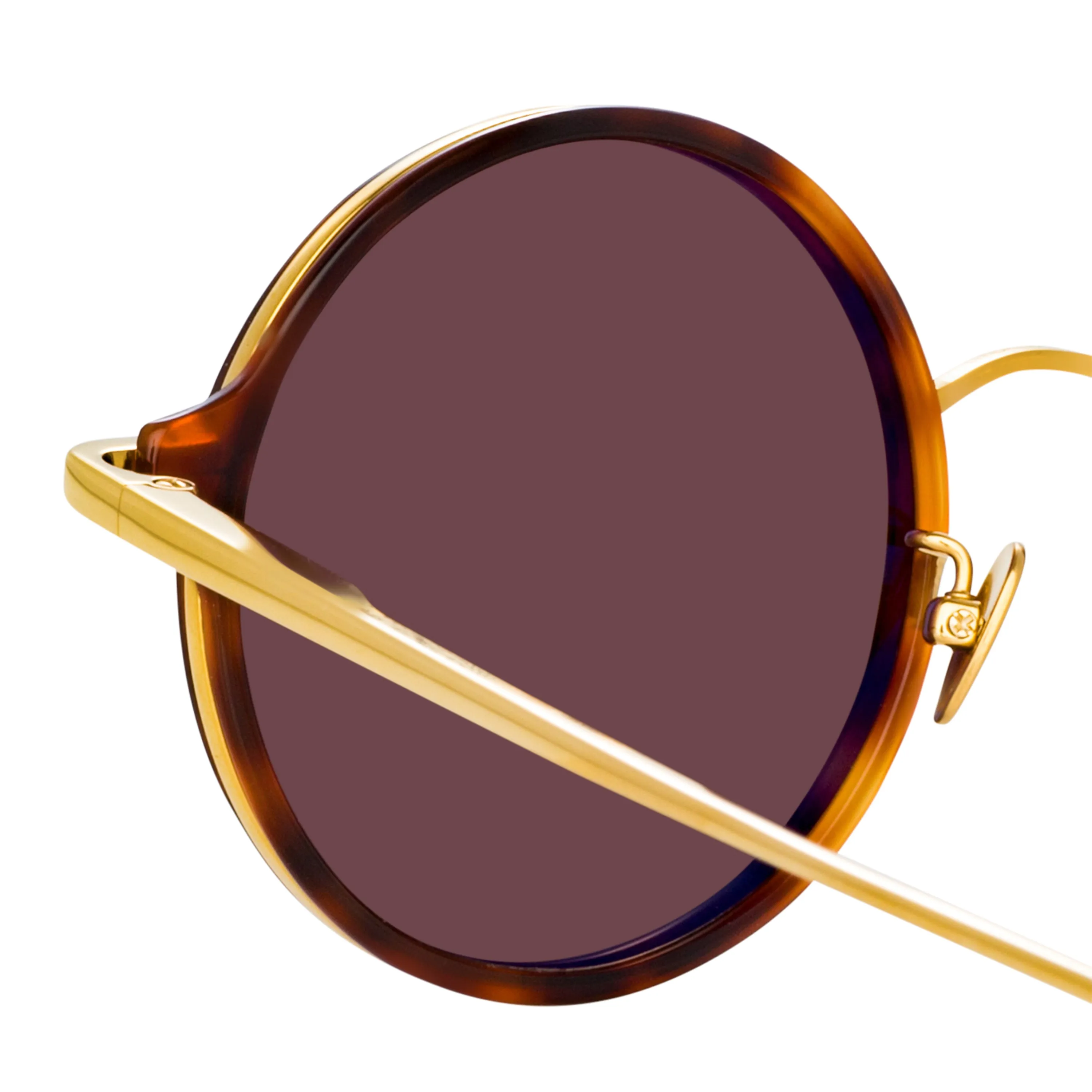 Bara Round Sunglasses in Tortoiseshell sold by Linda Farrow product image thumbnail 4