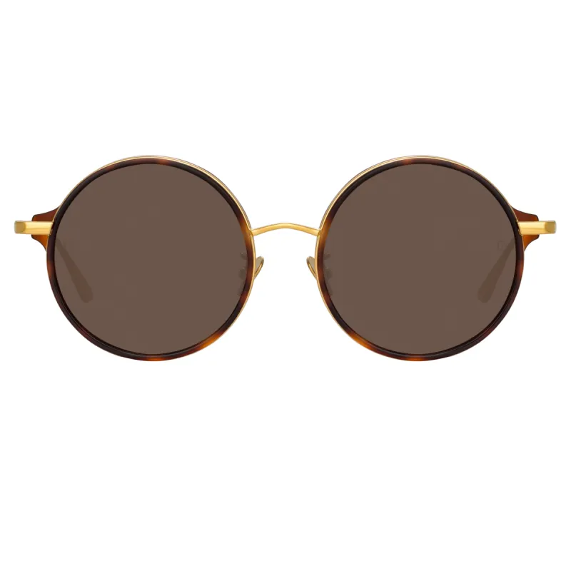 Bara Round Sunglasses in Tortoiseshell sold by Linda Farrow