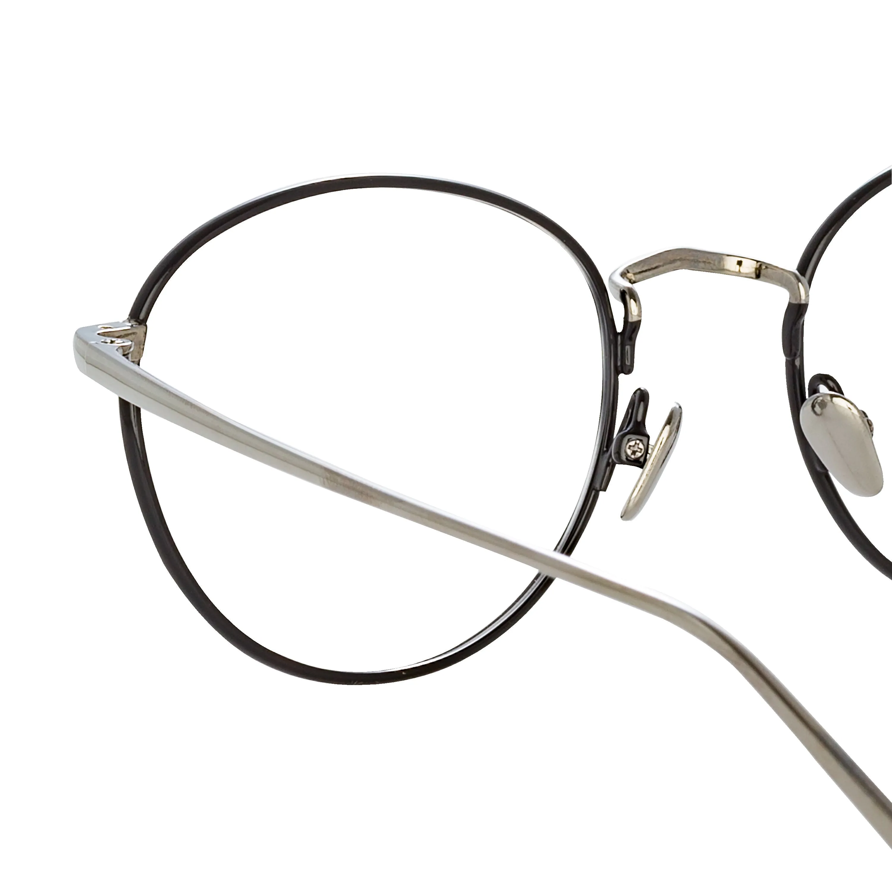 The Harrison | Men's Oval Optical Frame in Black and White Gold (C4) sold by Linda Farrow product image thumbnail 5