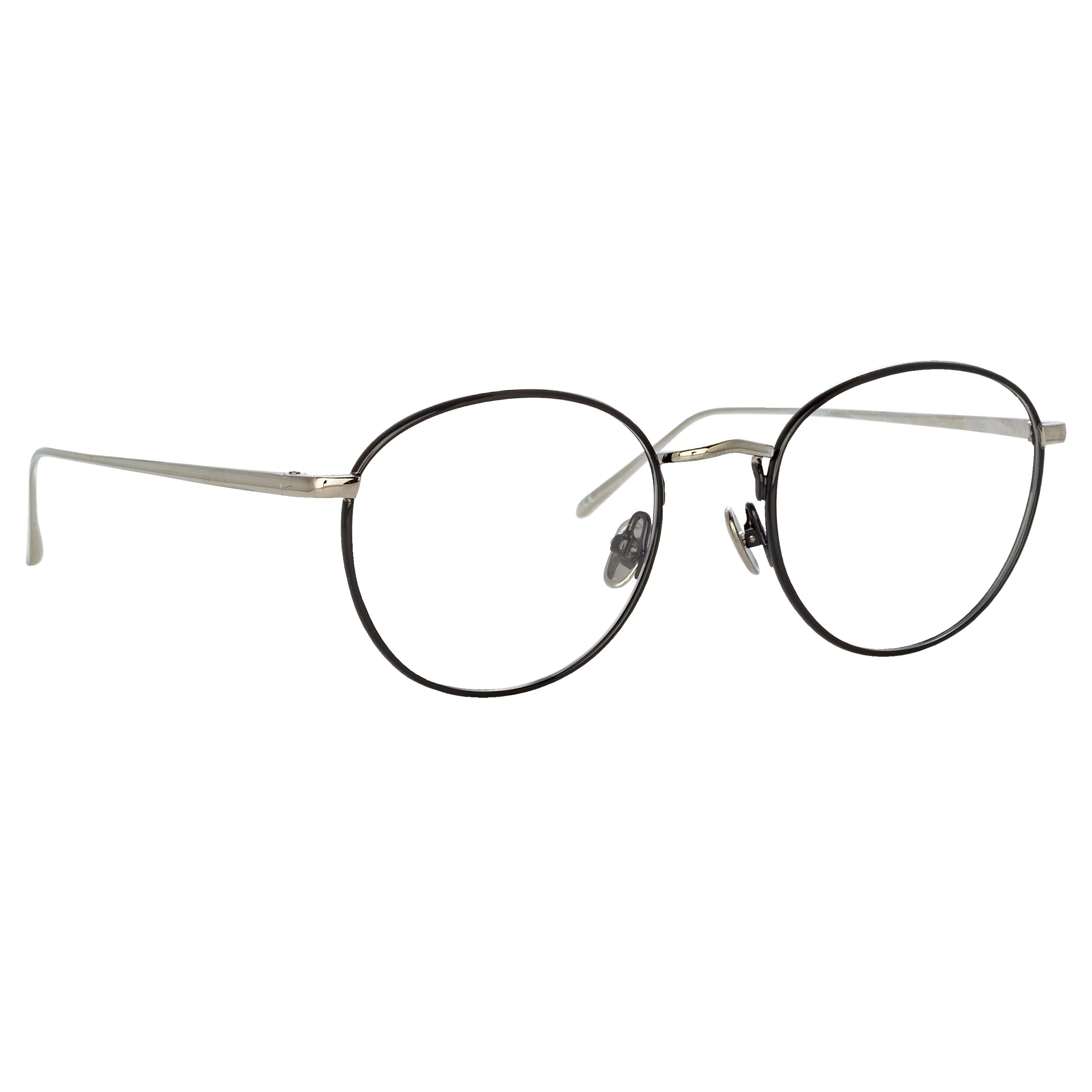 The Harrison | Men's Oval Optical Frame in Black and White Gold (C4) sold by Linda Farrow product image thumbnail 3