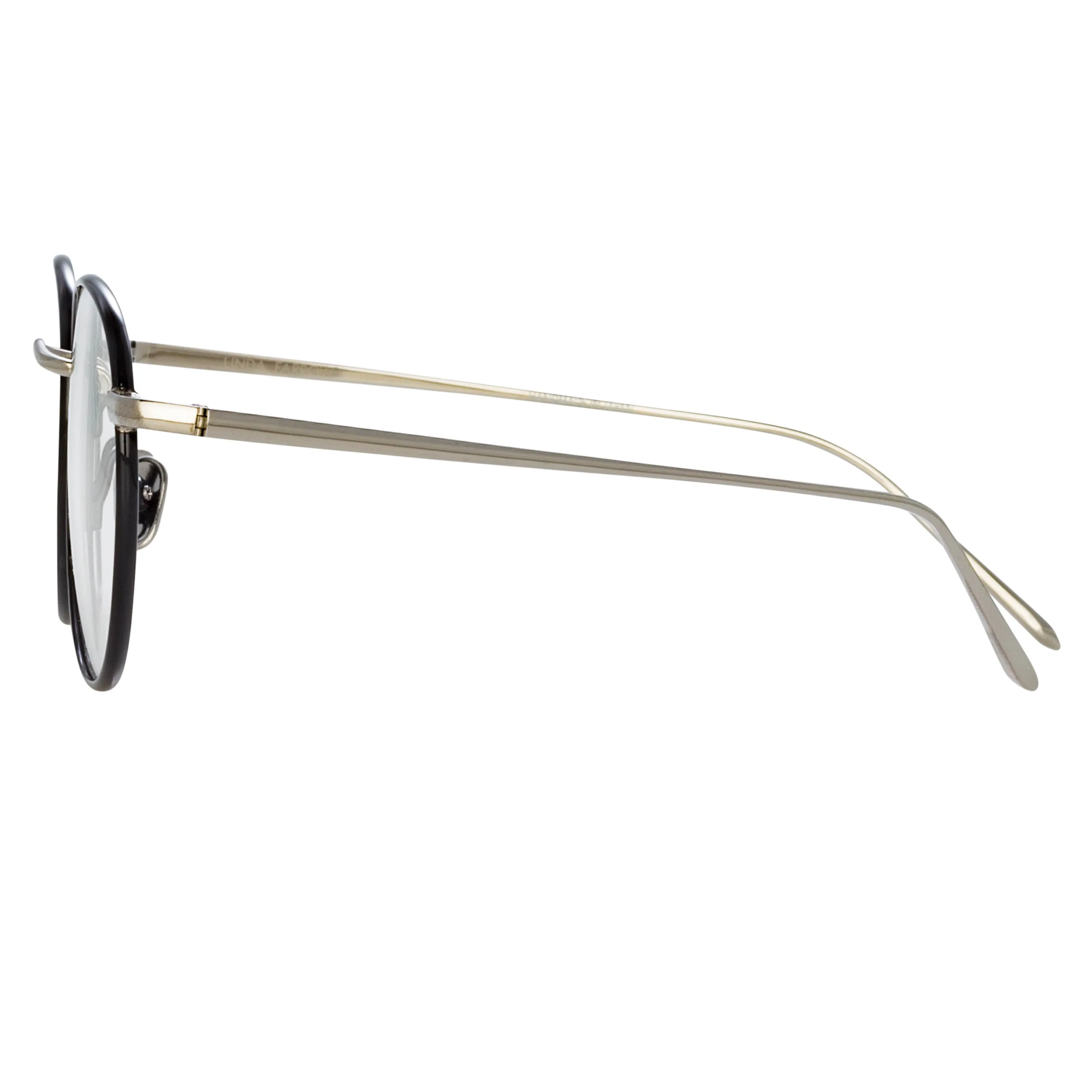 The Harrison | Men's Oval Optical Frame in Black and White Gold (C4) sold by Linda Farrow product image thumbnail 4