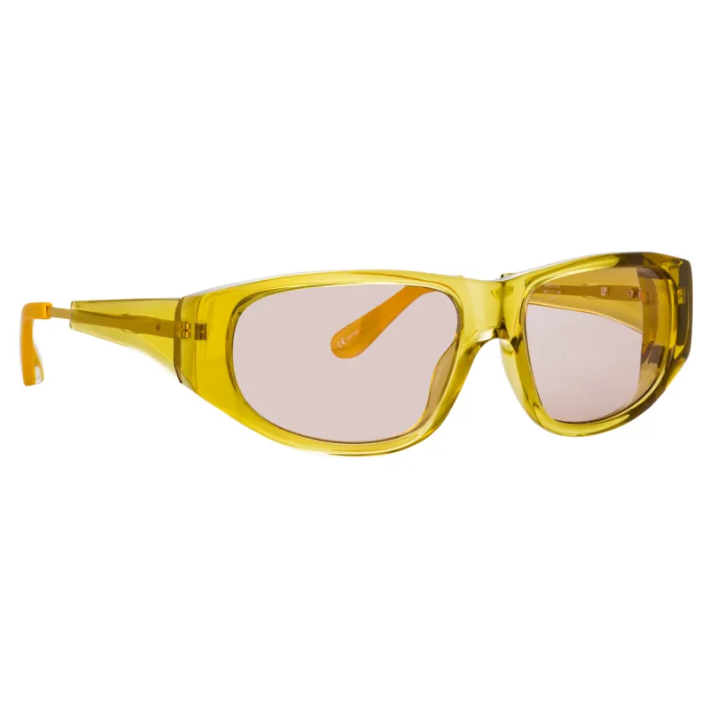 Dries Van Noten D-Frame Sunglasses in Yellow sold by Linda Farrow