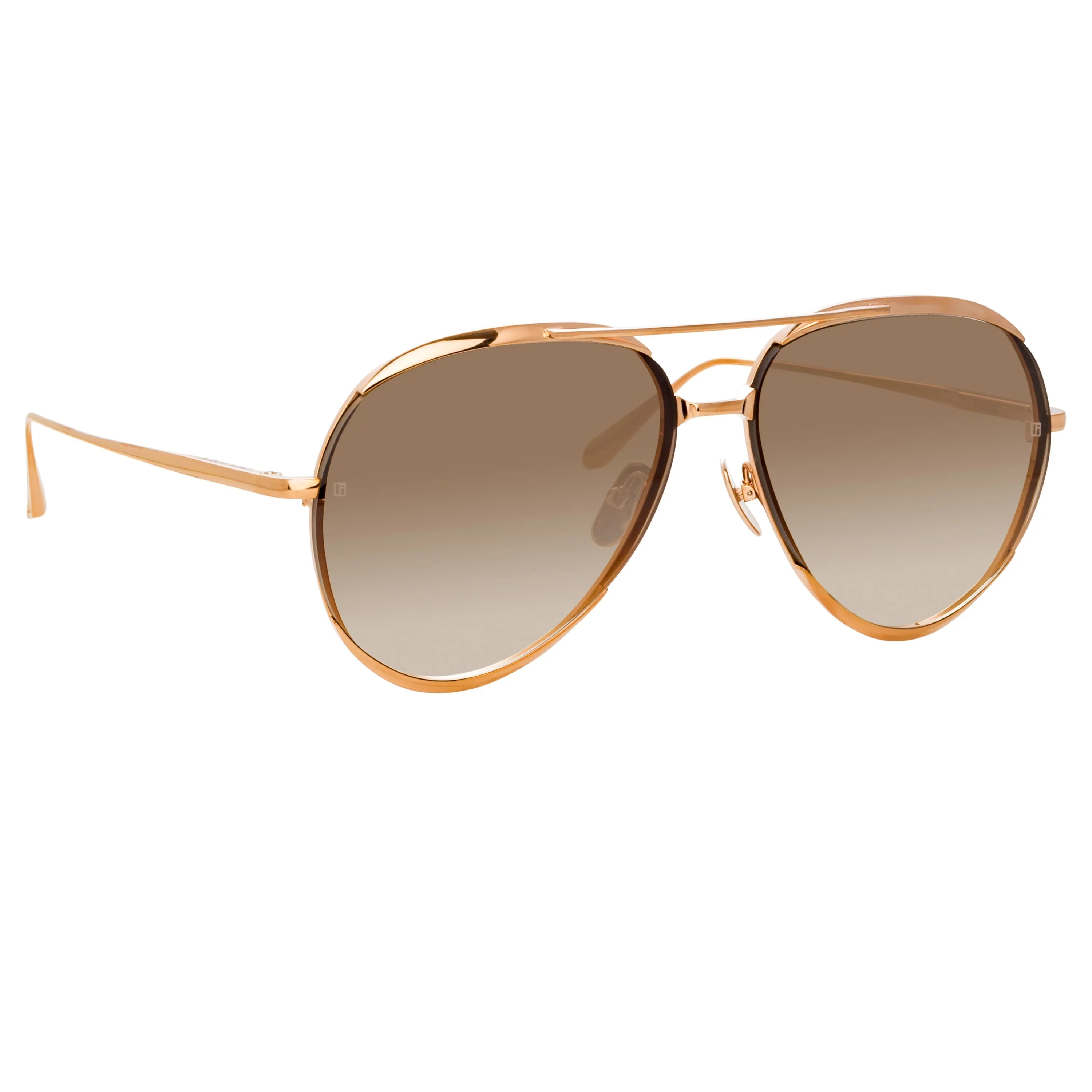Matisse Aviator Sunglasses in Rose Gold sold by Linda Farrow