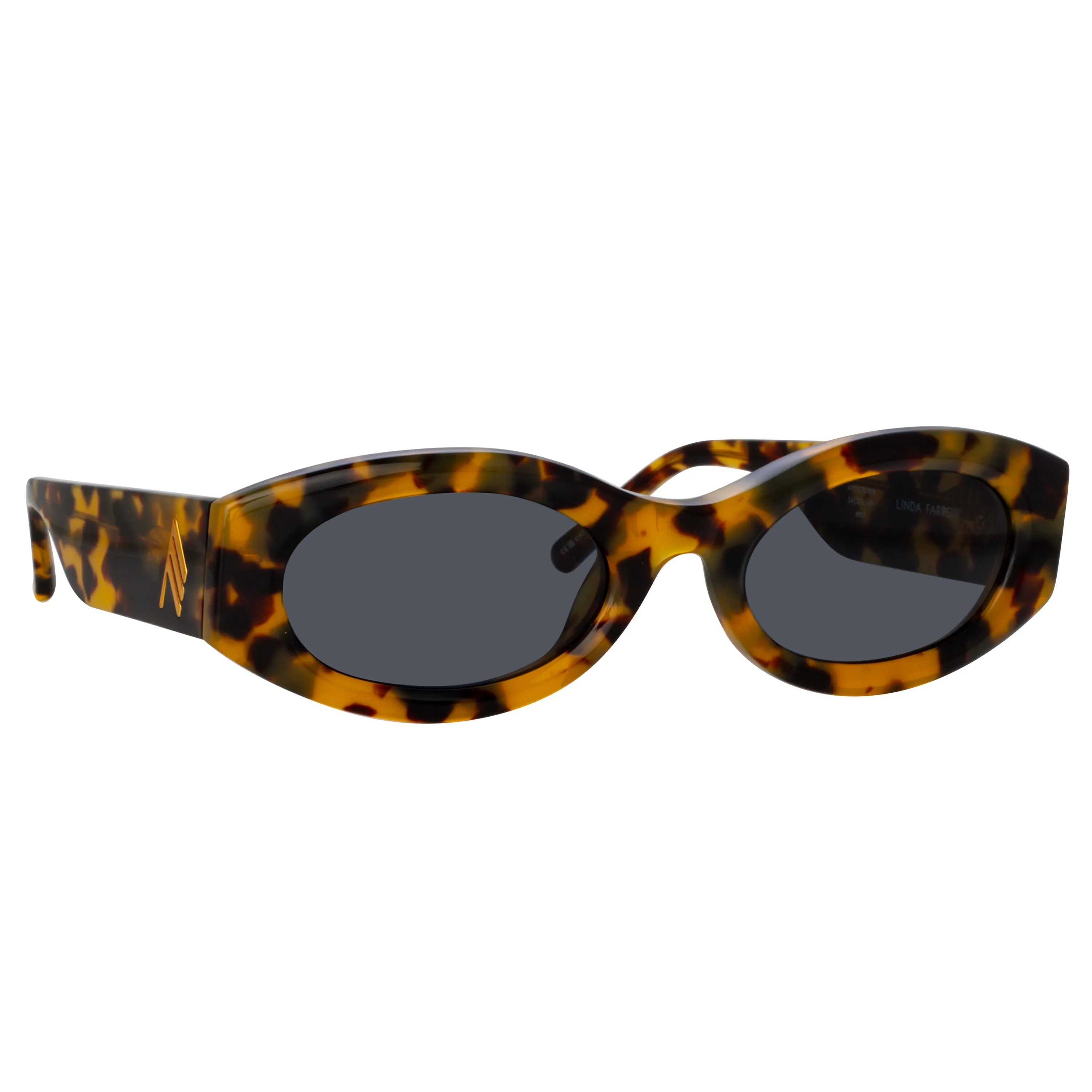 The Attico Berta Oval Sunglasses in Tortoiseshell sold by Linda Farrow